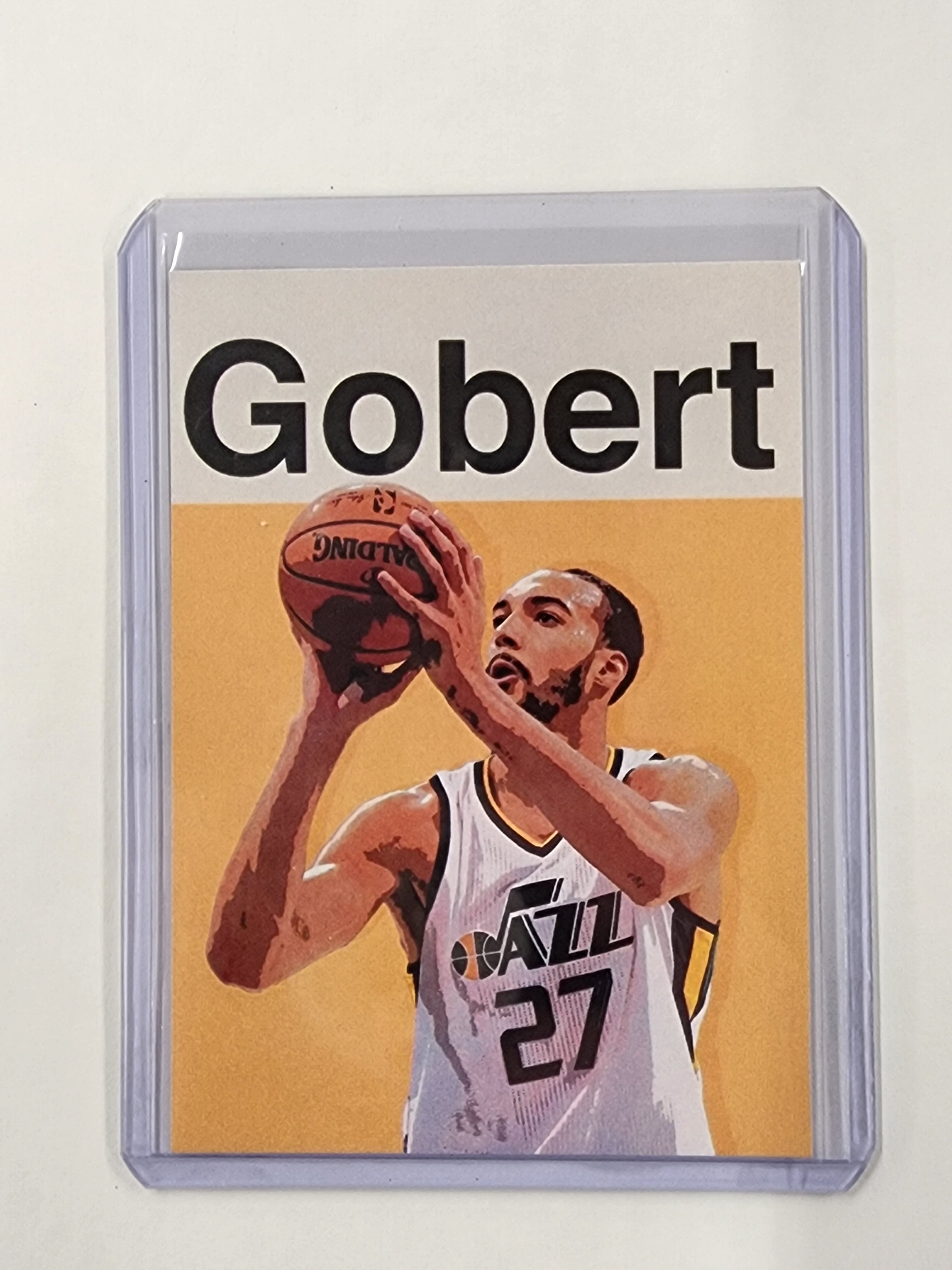 Rudy Gobert Artist Signed Basketball Art Card 1/10