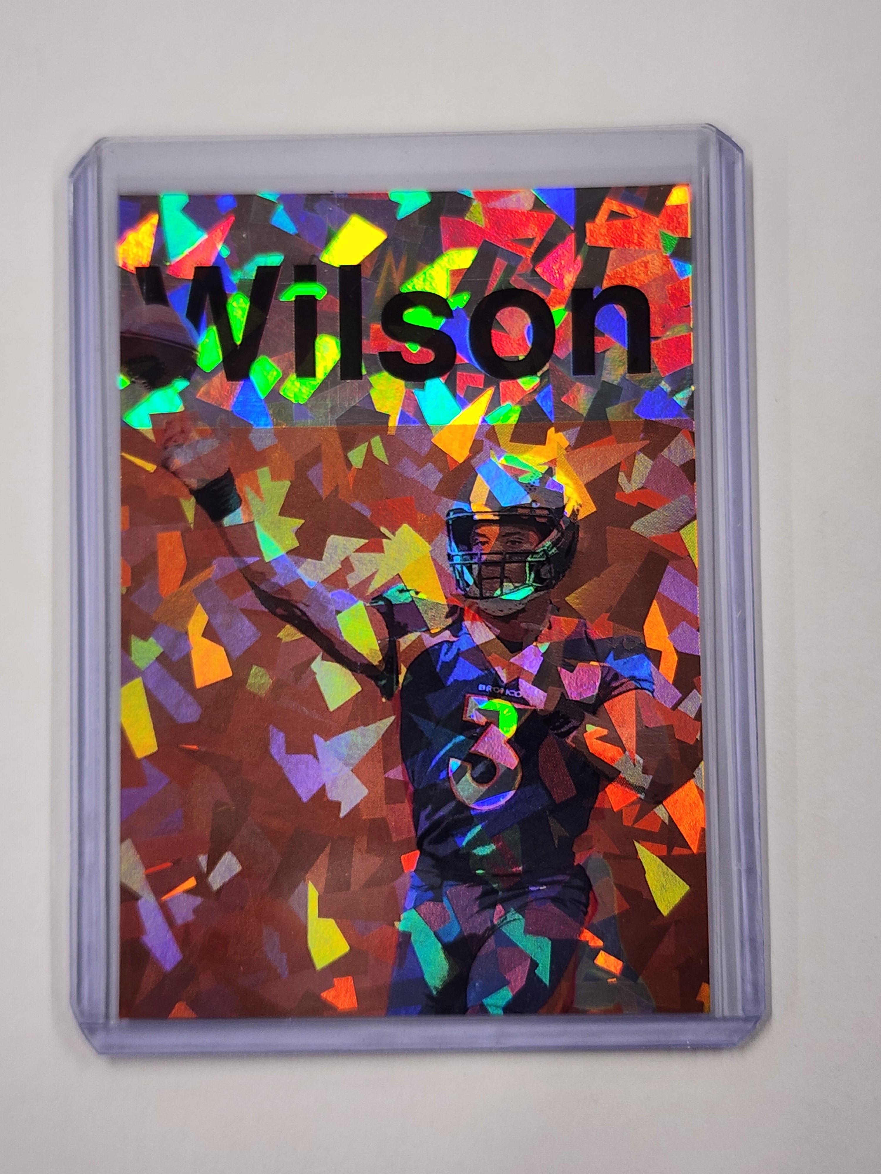 Russel Wilson Artist Signed Denver Broncos Refractor Art Card 1/1