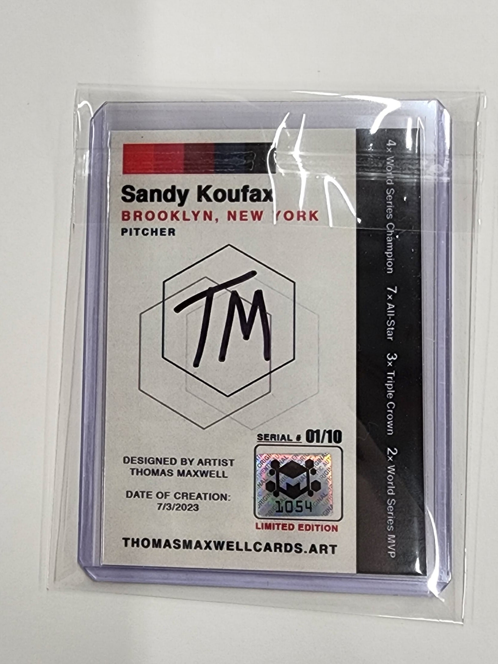 Sandy Koufax Baseball Art Card - Artist Signed - 1/10