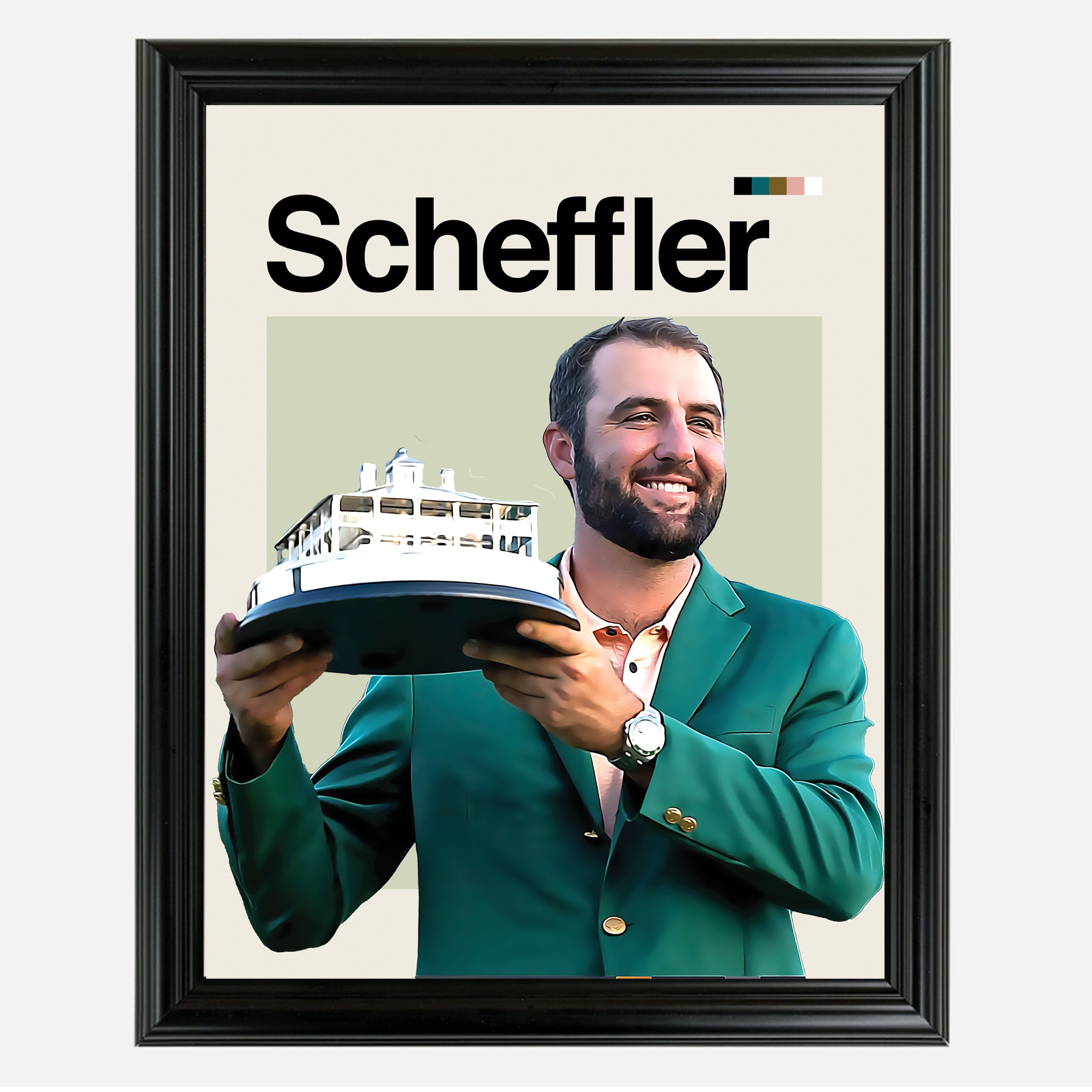 Scottie Scheffler 2024 Masters Framed Sports Art Photo by Thomas Maxwell