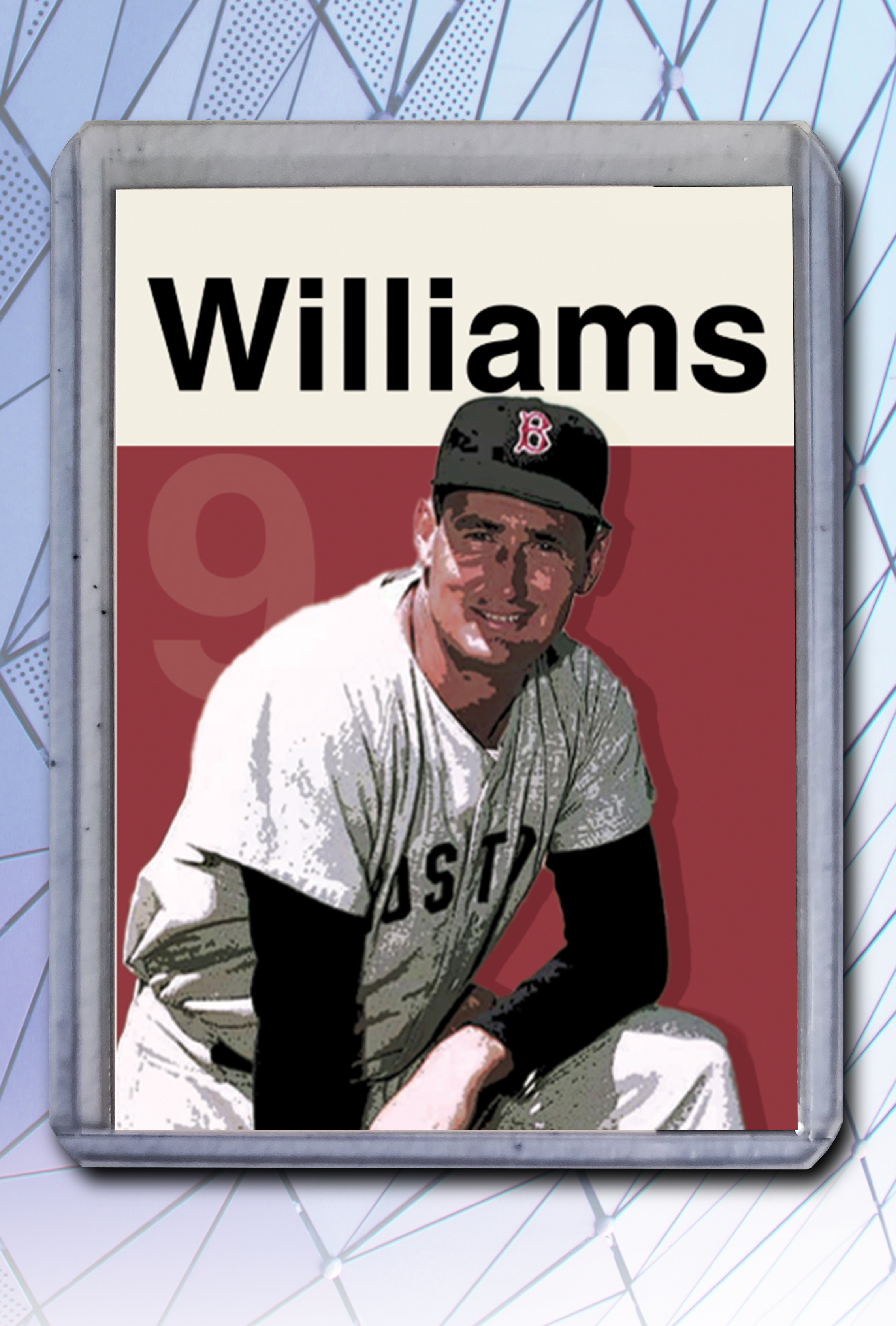 Ted Williams Artist Signed Baseball Art Card 4/10