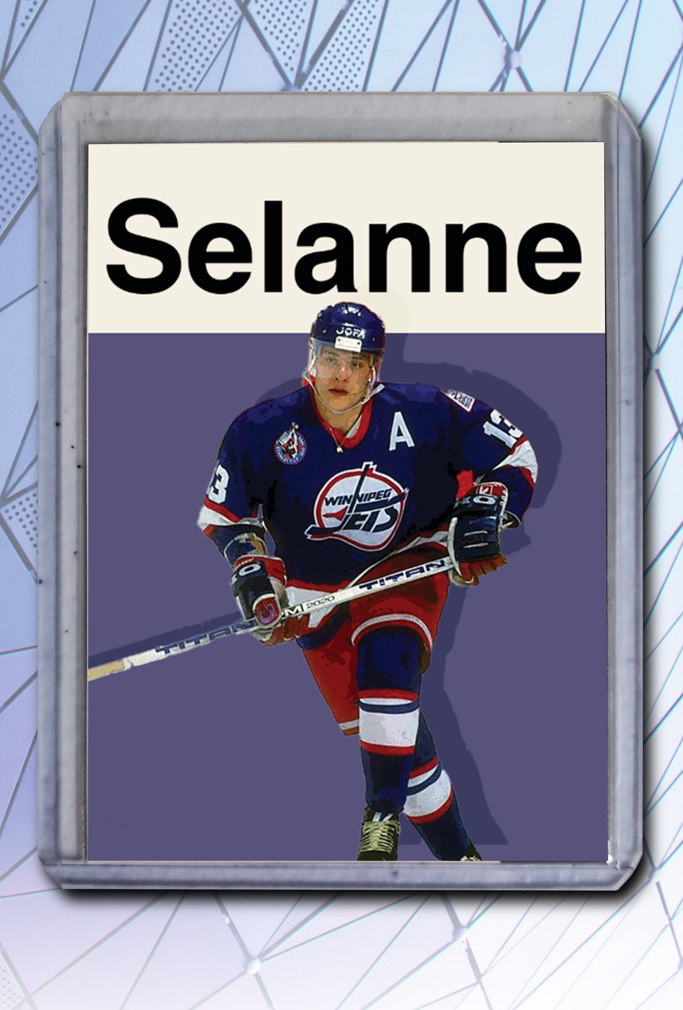 Teemu Selanne Artist Signed Hockey Art Card 1/10