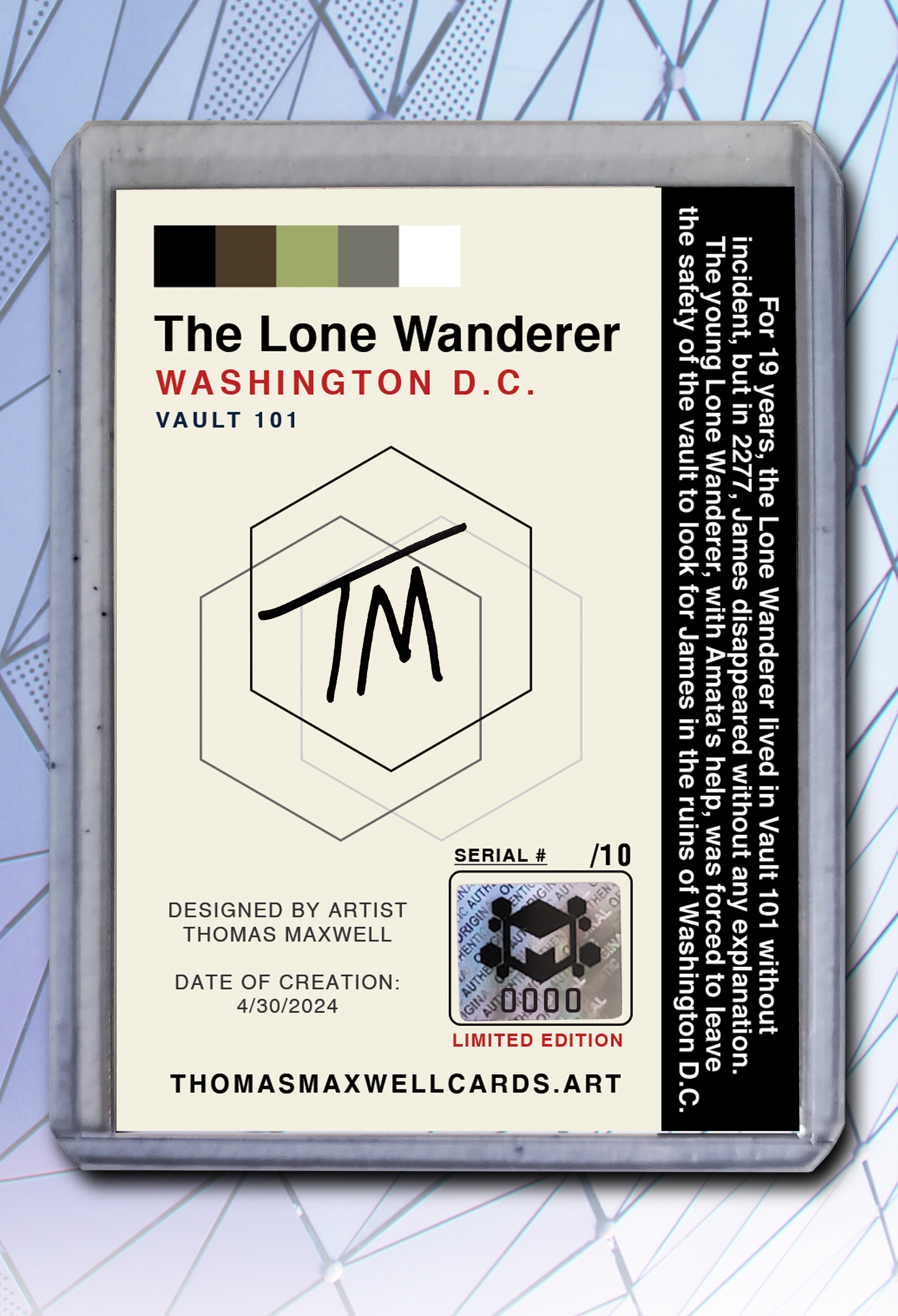 The Lone Wanderer Artist Signed Video Game Art Card 1/10