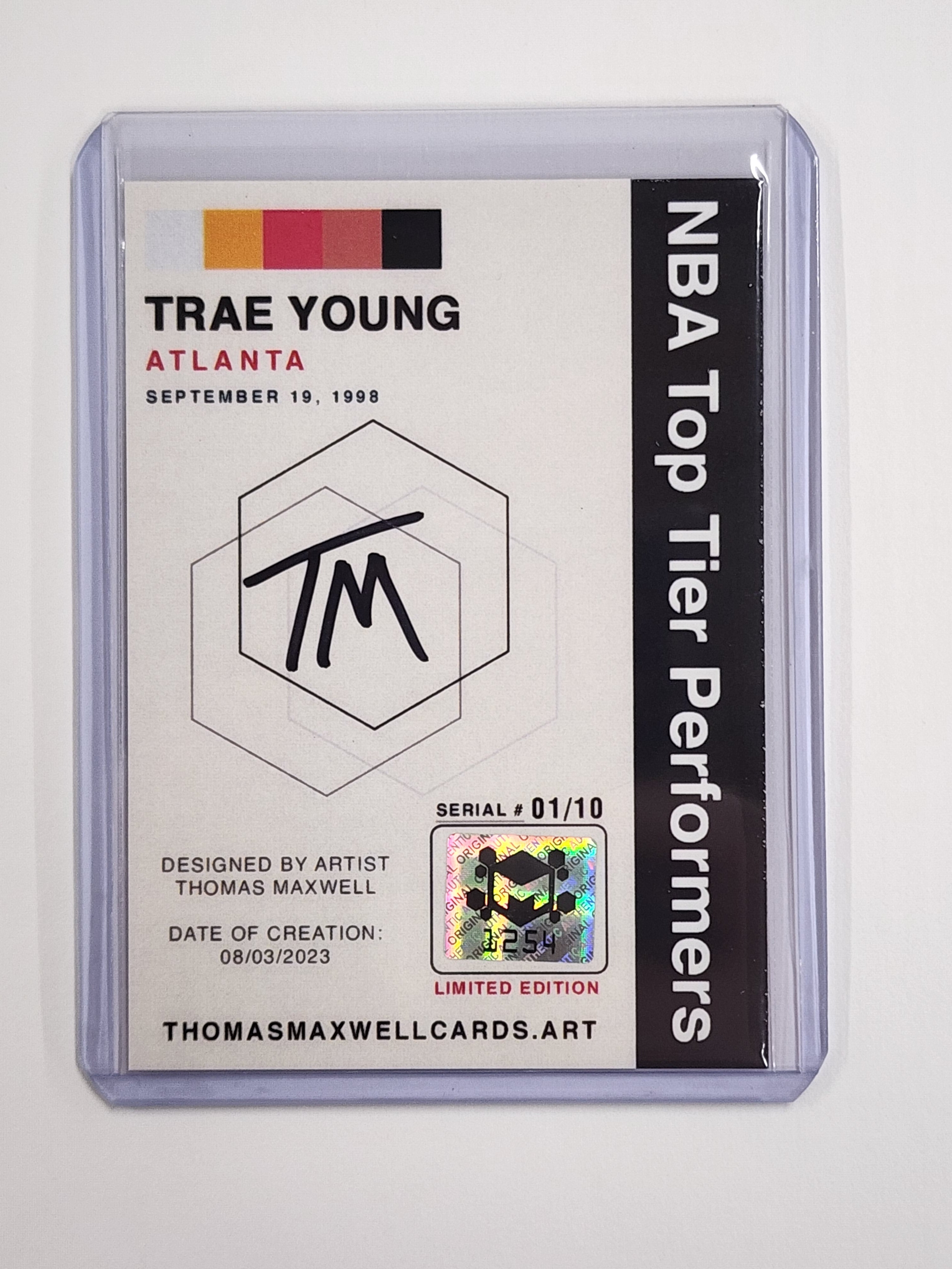 Trae Young Artist Signed Basketball Art Card 1/10