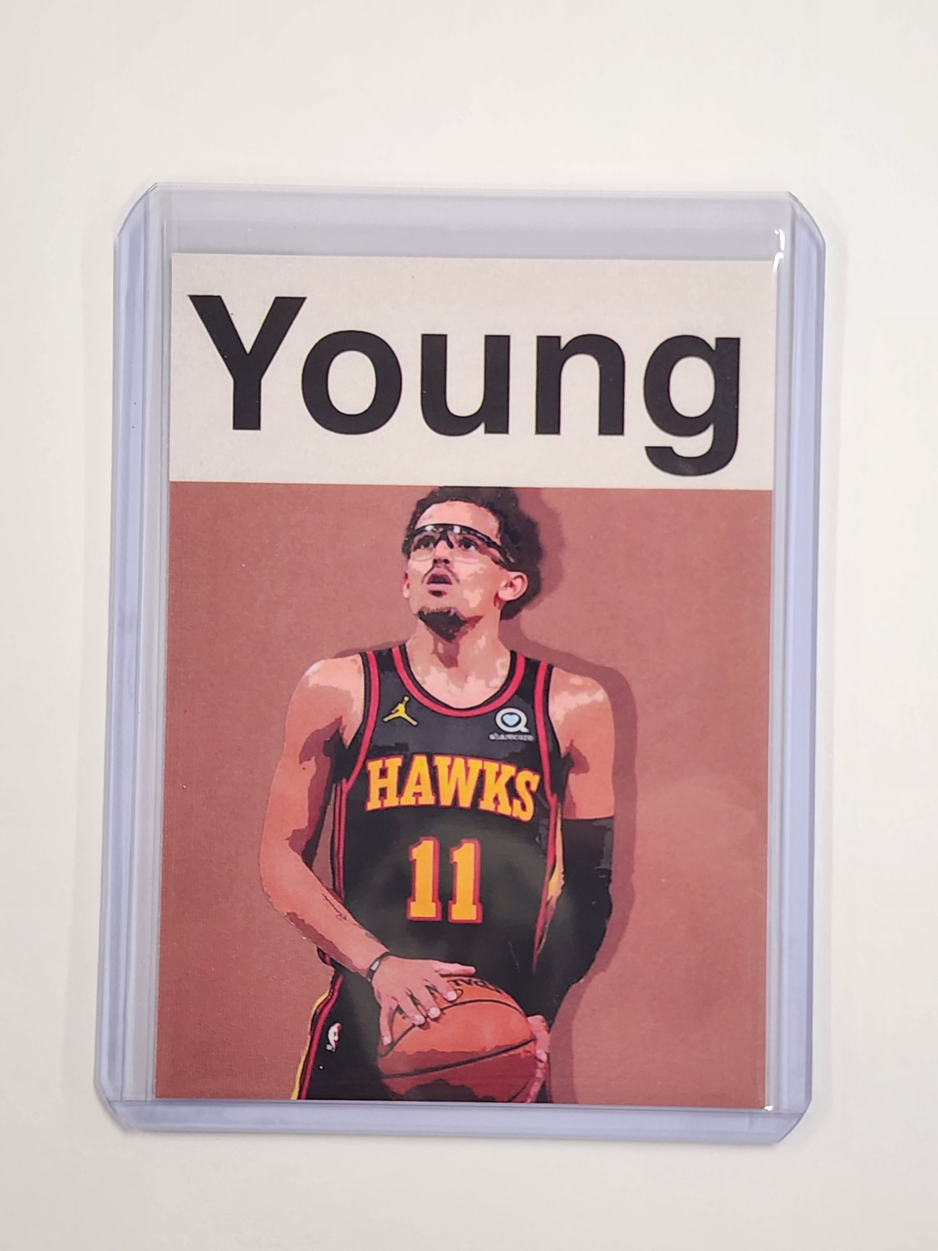 Trae Young Artist Signed Basketball Art Card 1/10