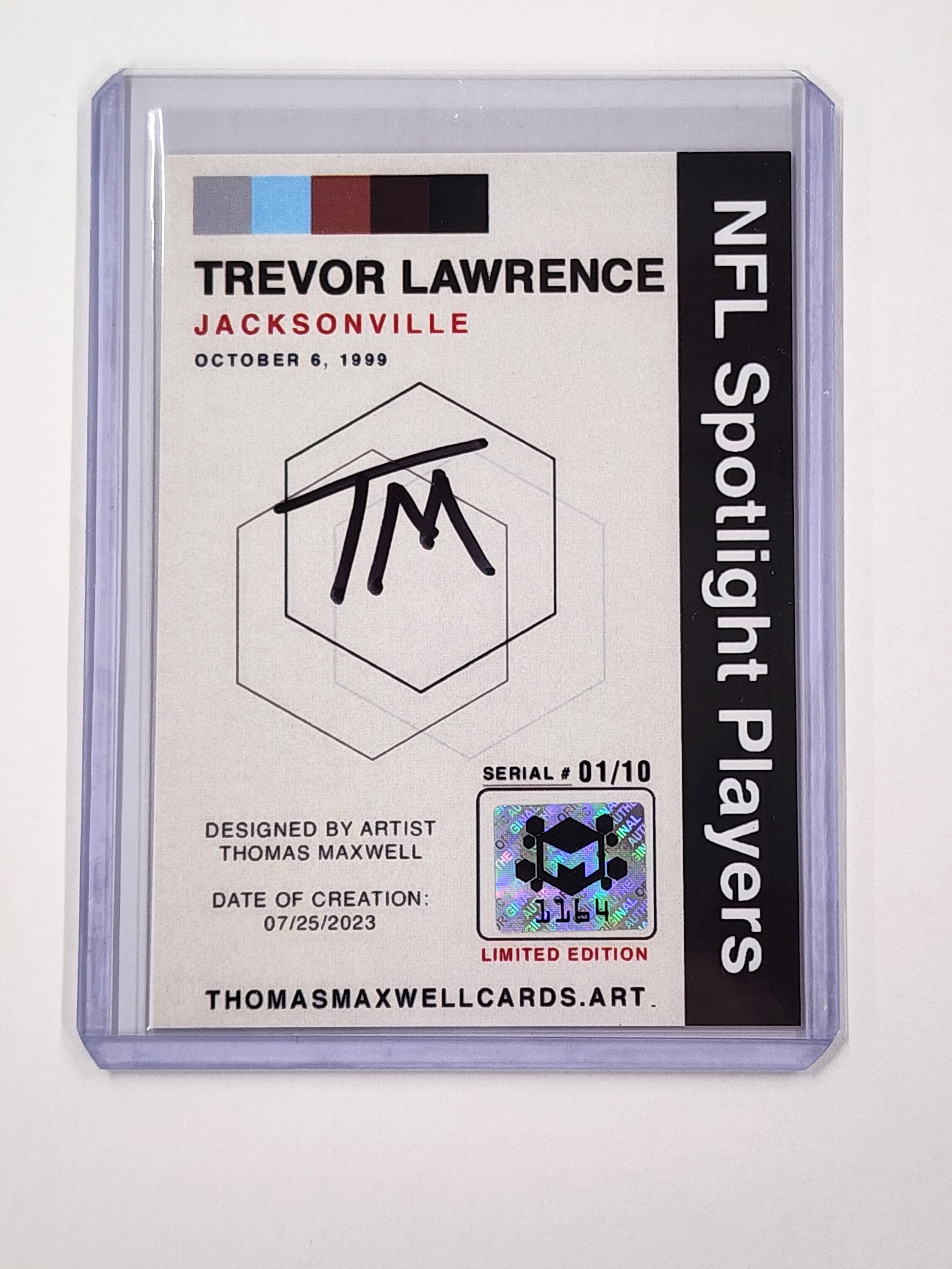 Trevor Lawrence Artist Signed Football Art Card 1/10