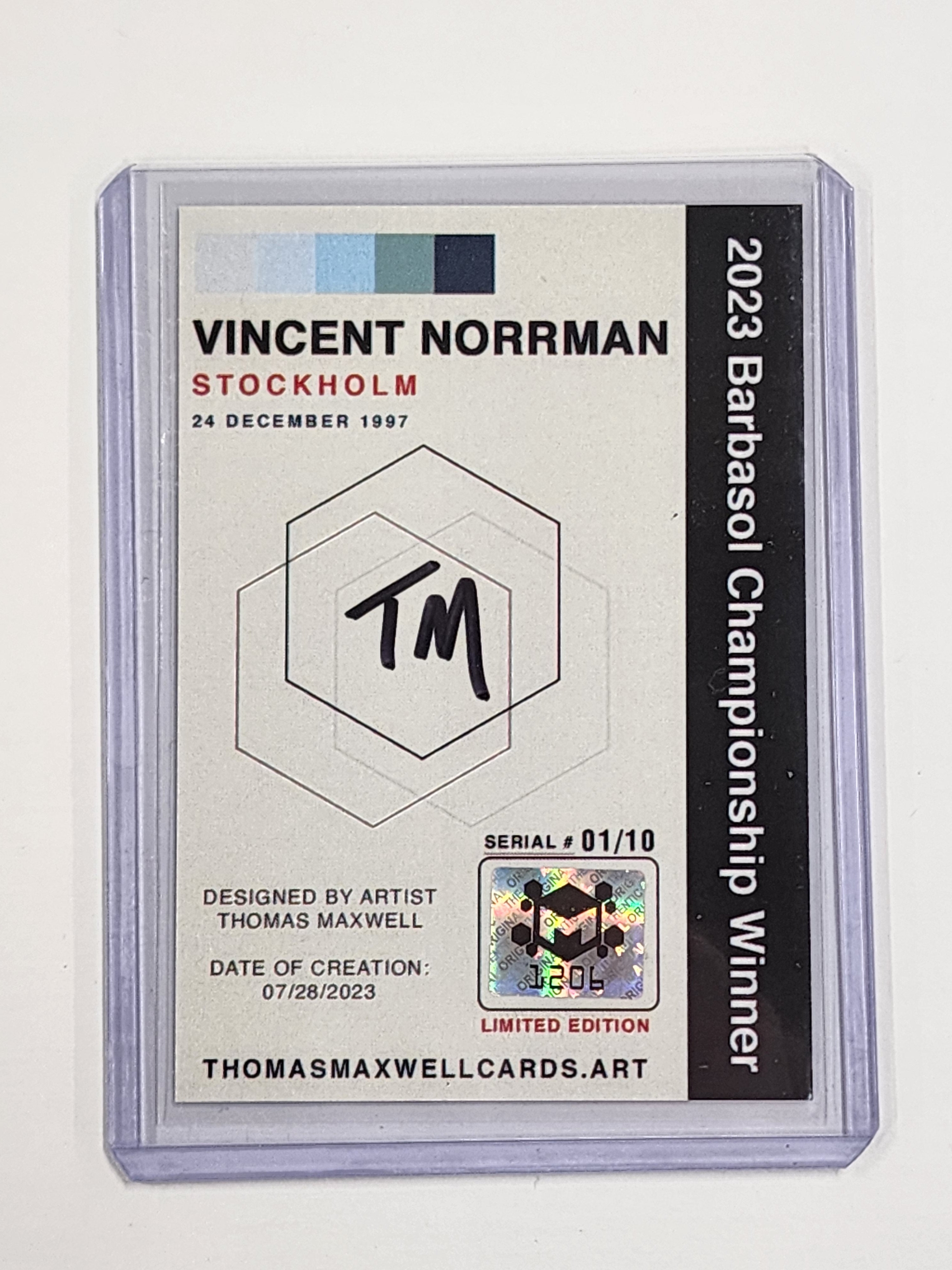 Vincent Norrman Artist Signed Golf Art Card 1/10