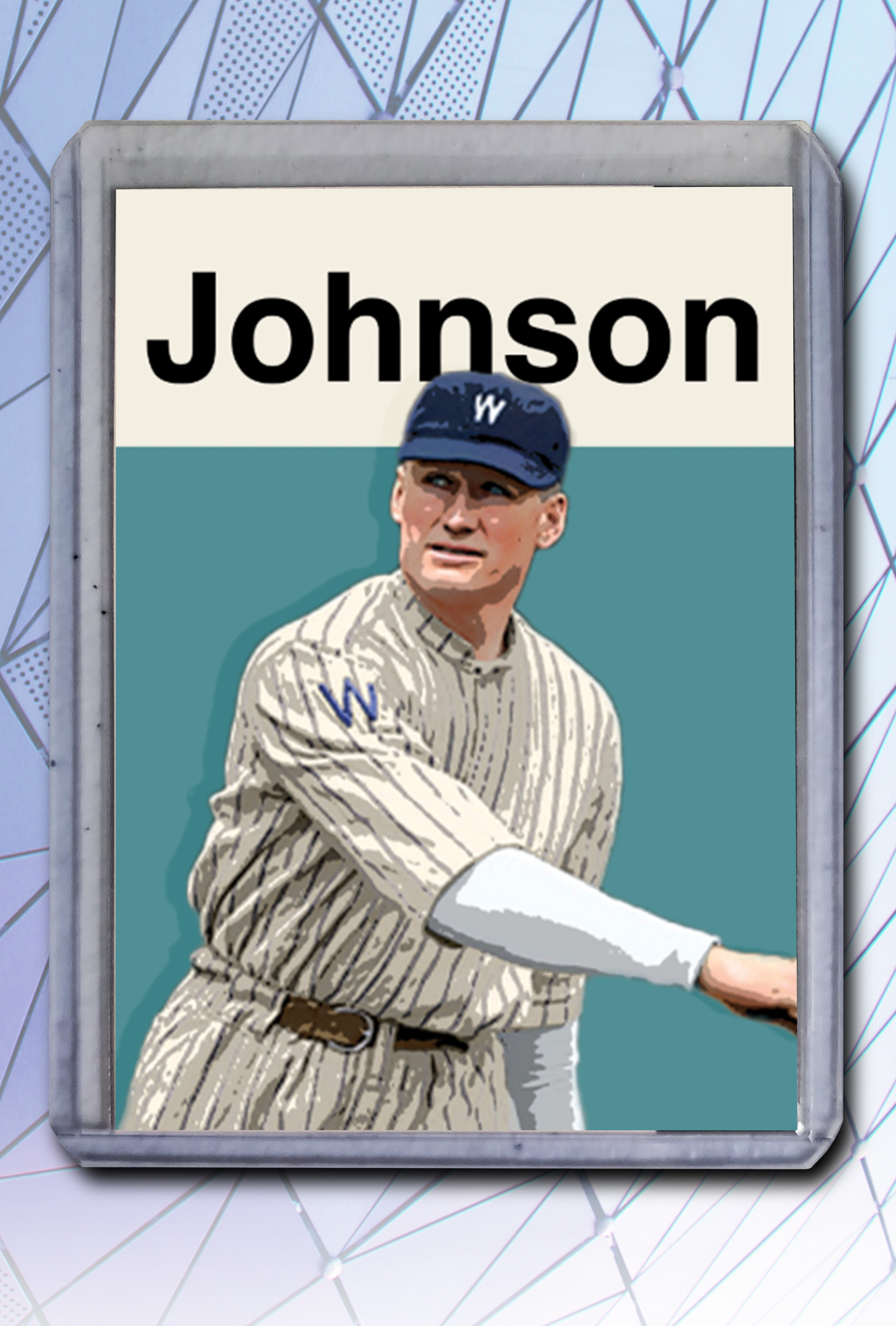 Walter Johnson Artist Signed Baseball Art Card 2/10