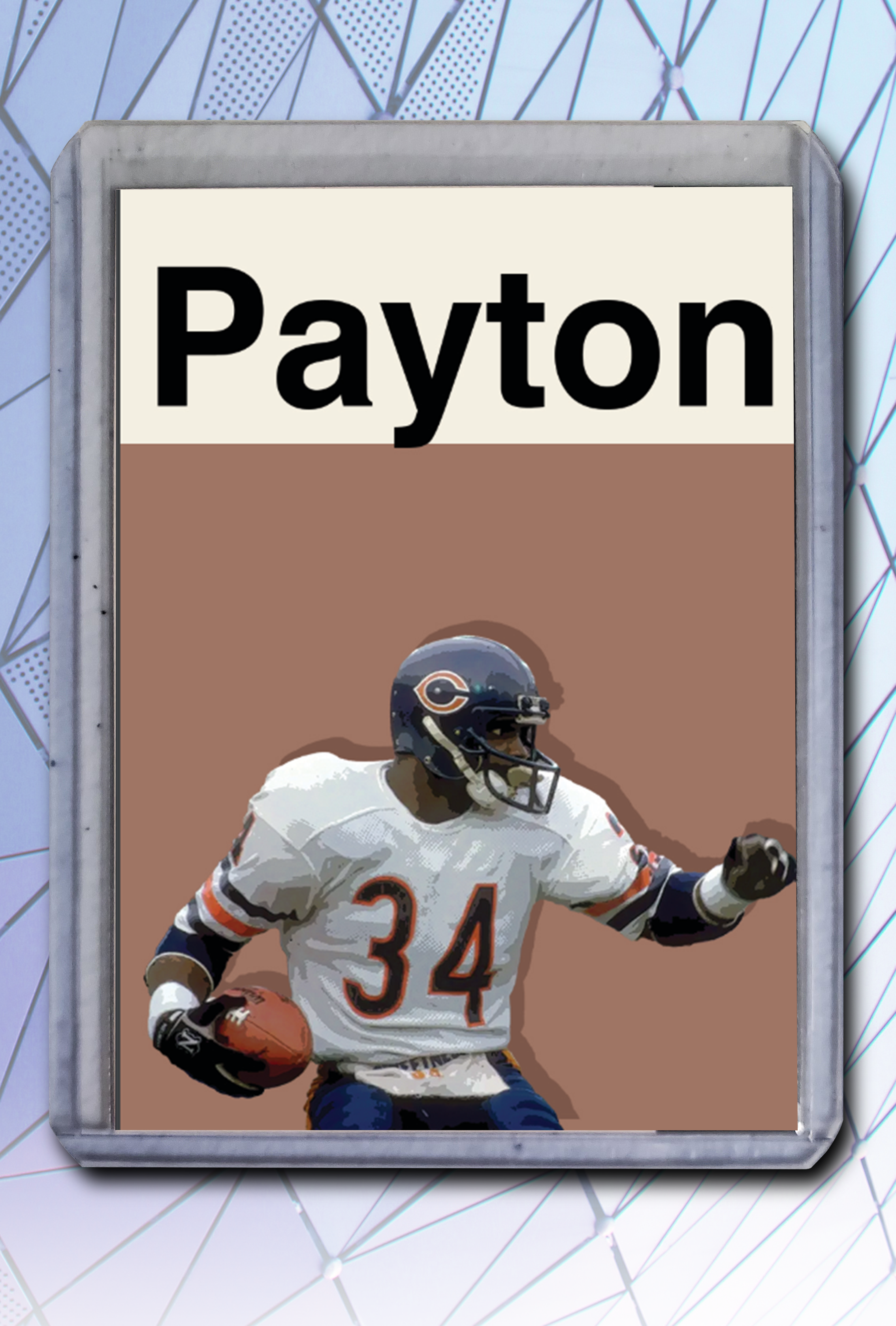 Walter Payton Artist Signed Football Art Card 2/10