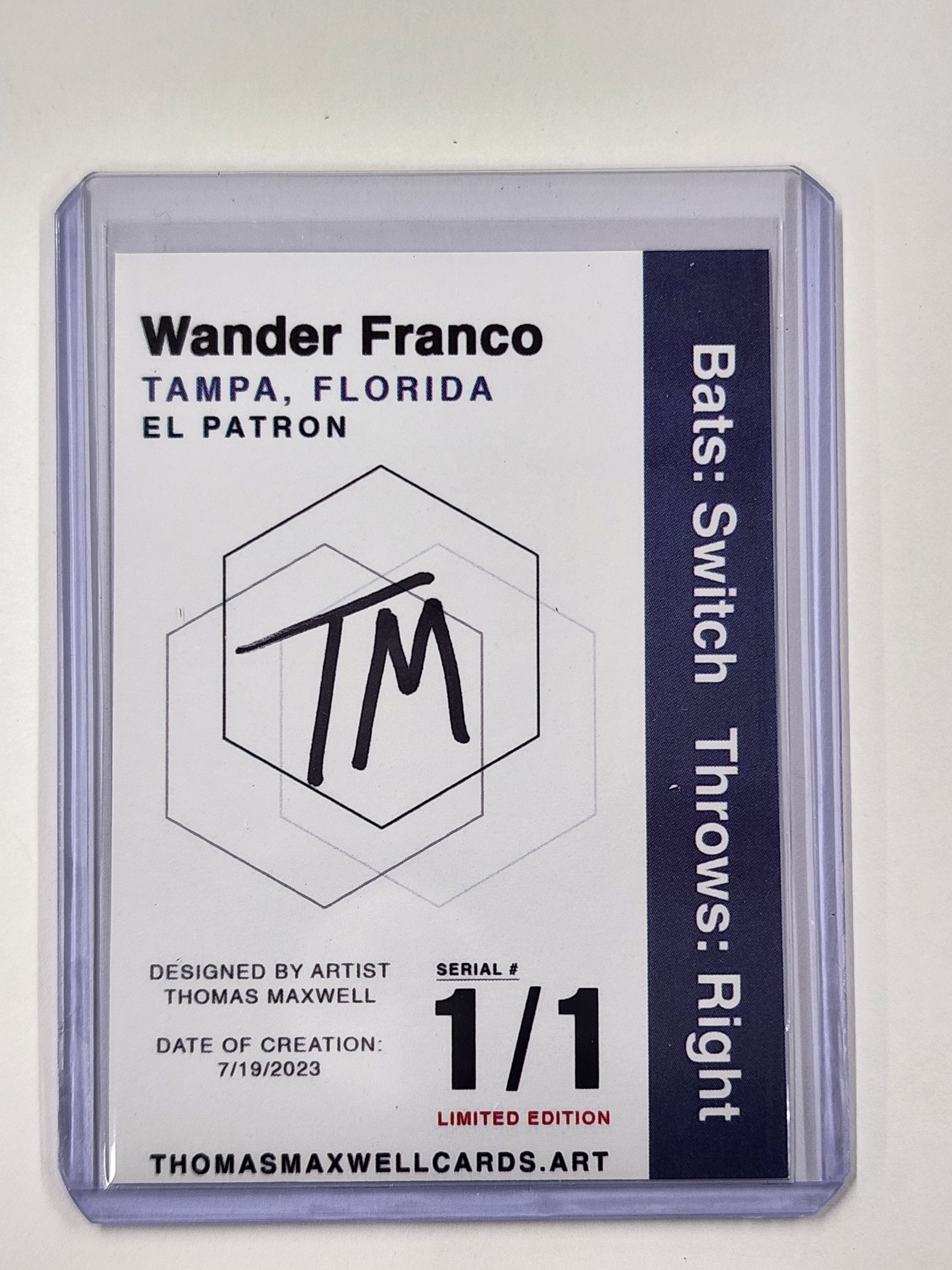 Wander Franco Artist Signed Tampa Bay Rays Refractor Art Card 1/1