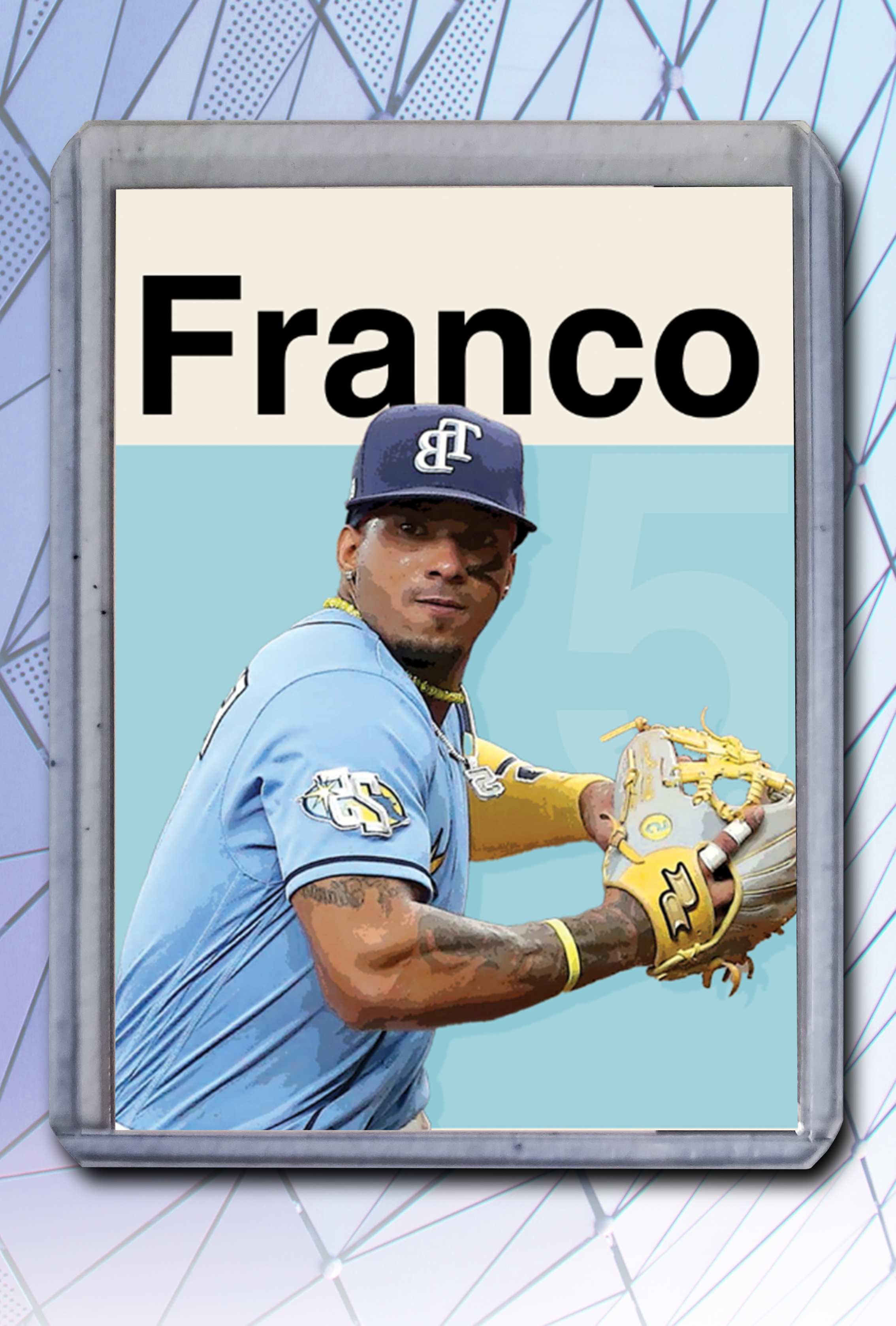 Wander Franco Artist Signed Baseball Art Card 1/10