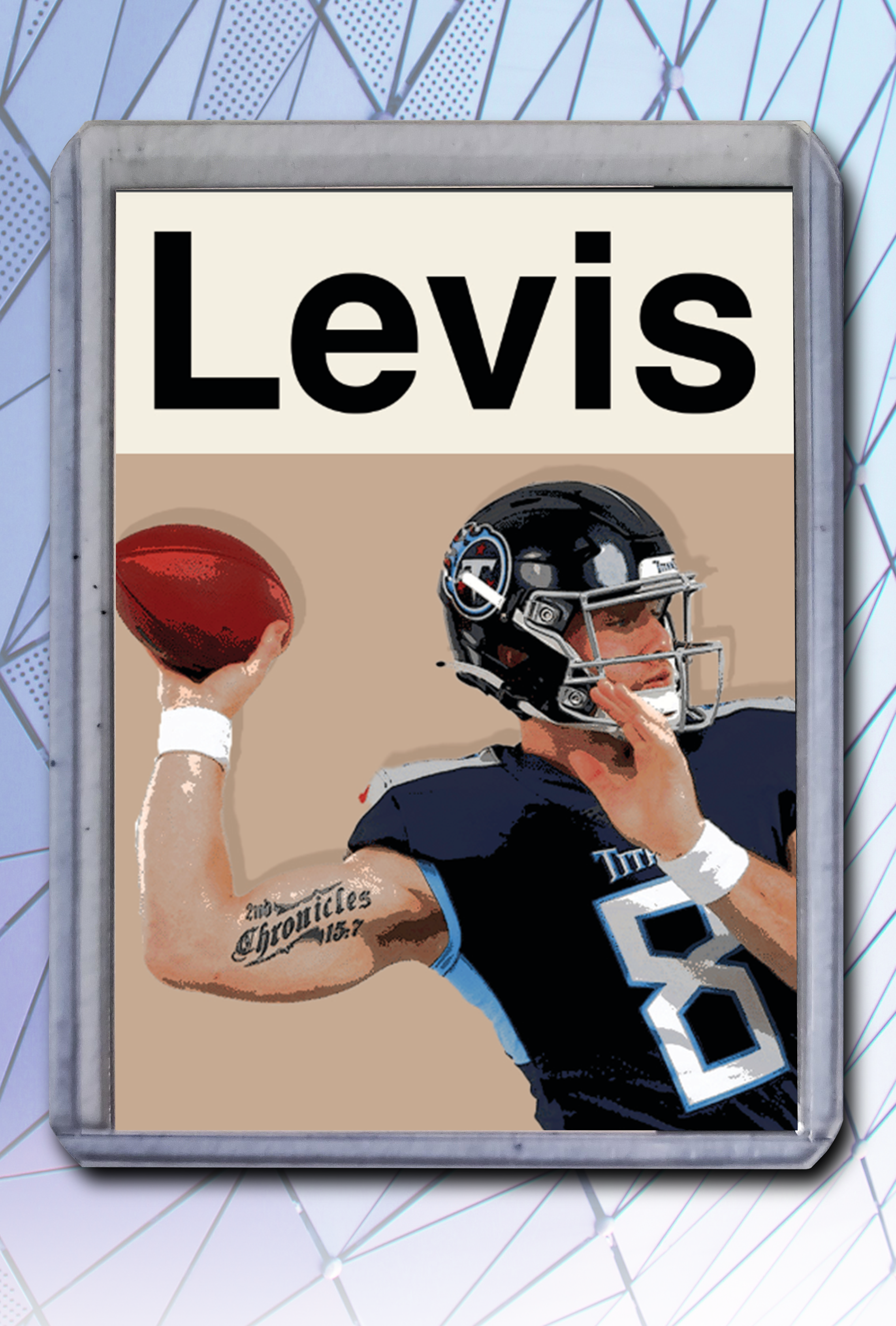 Will Levis Artist Signed Football Art Card 3/10