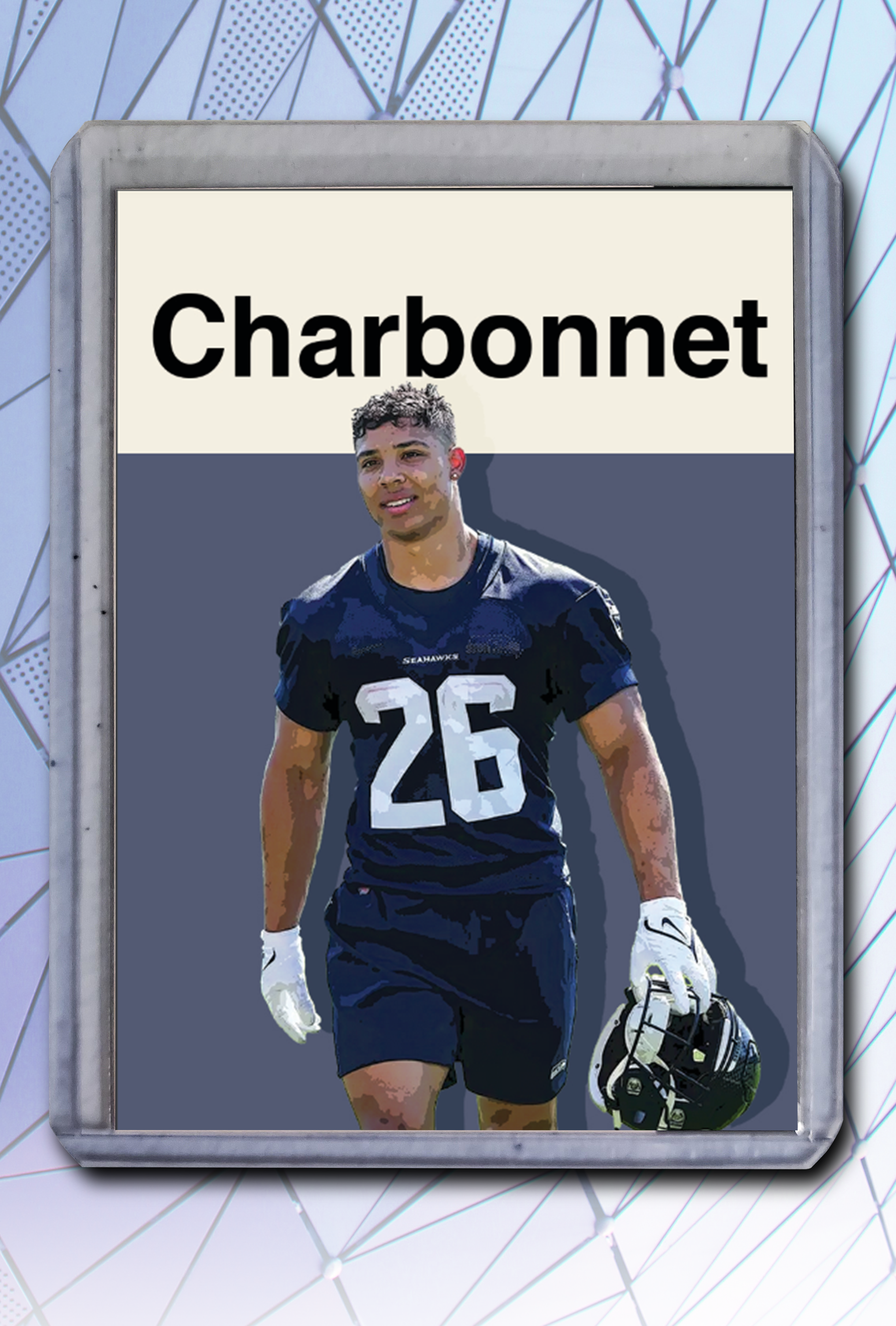 Zach Charbonnet Artist Signed Football Art Card 2/10