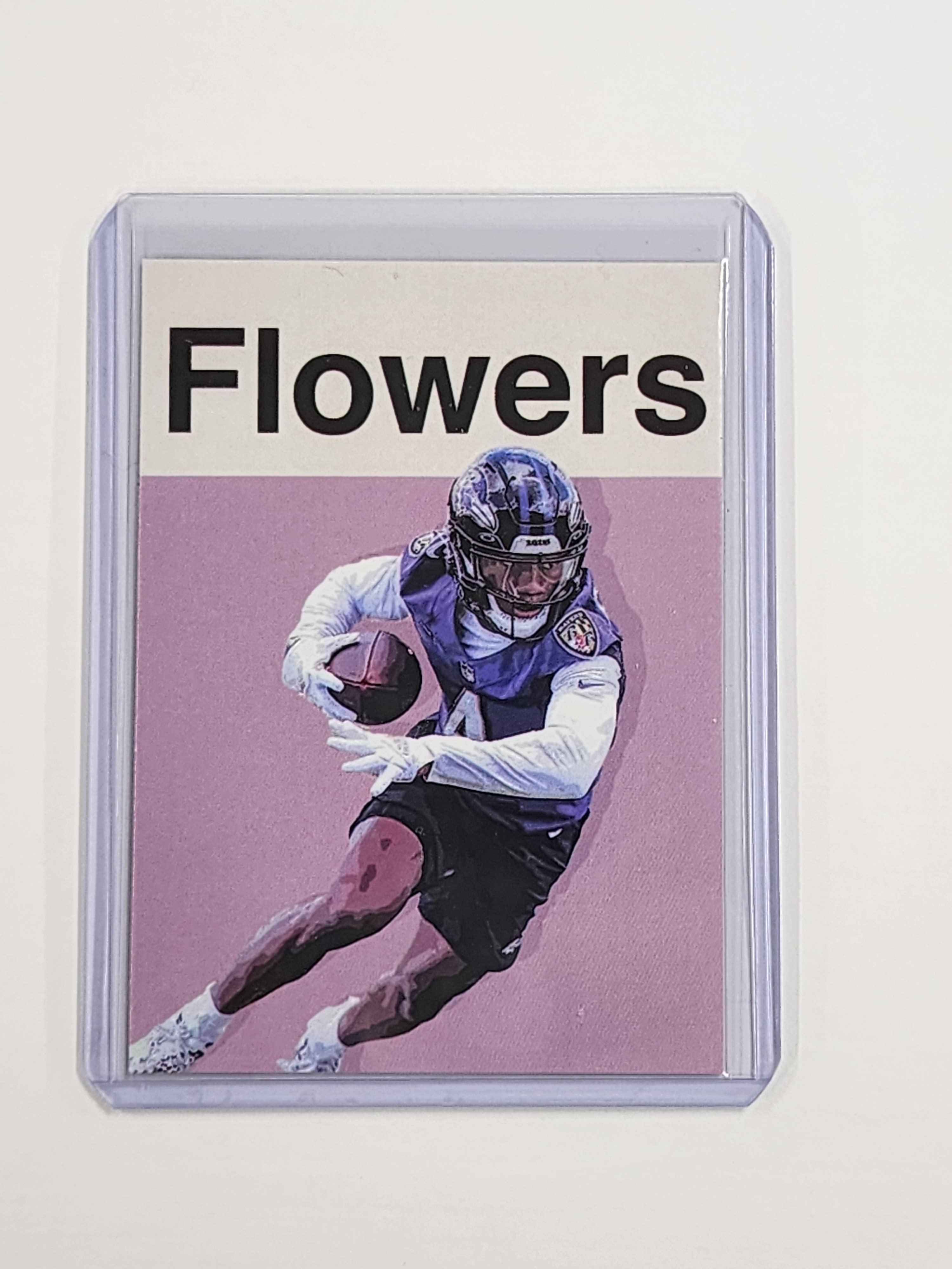 Zay Flowers Artist Signed Football Art Card 1/10