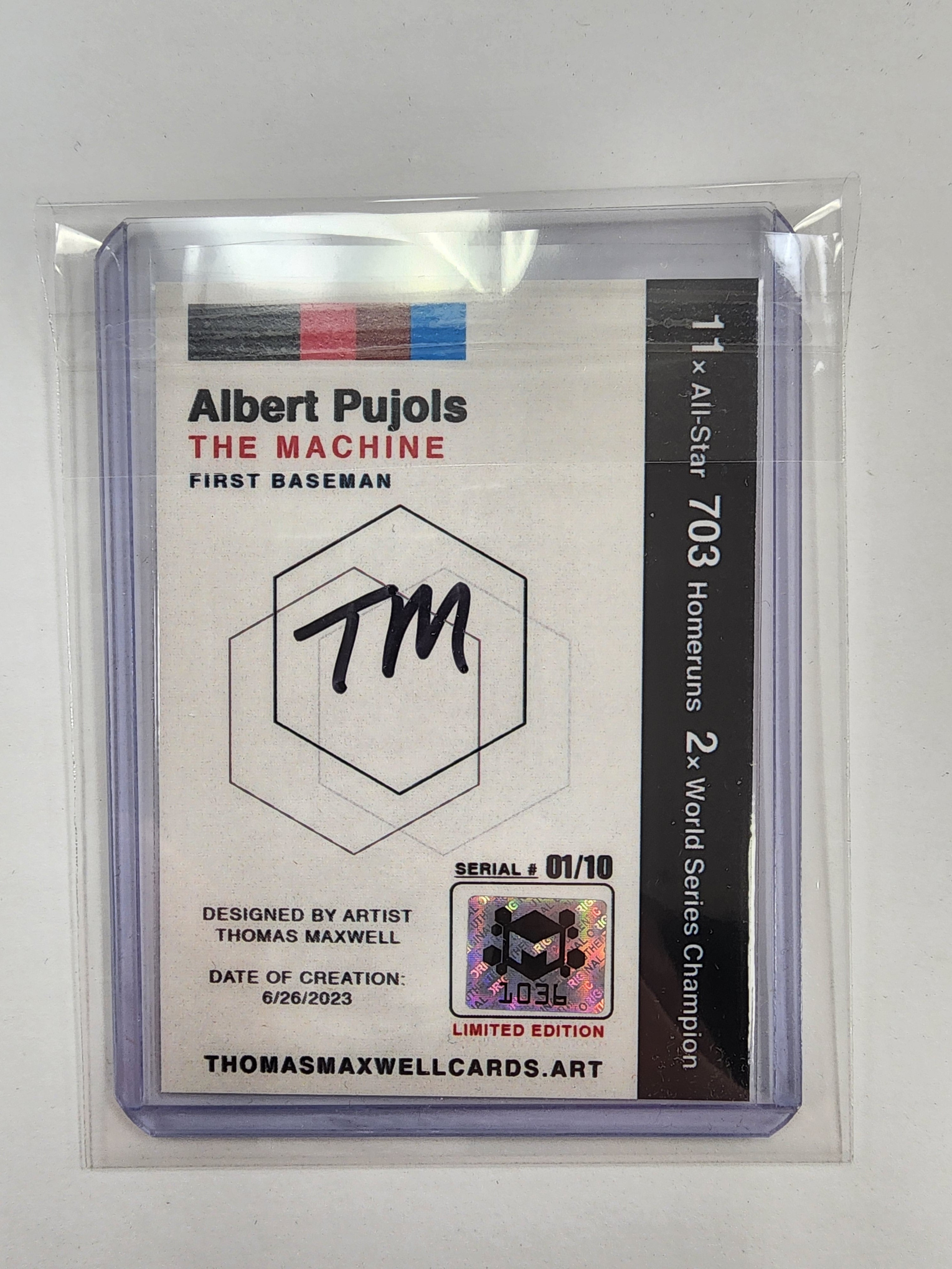 Albert Pujols Baseball Art Card - Artist Signed - 1/10