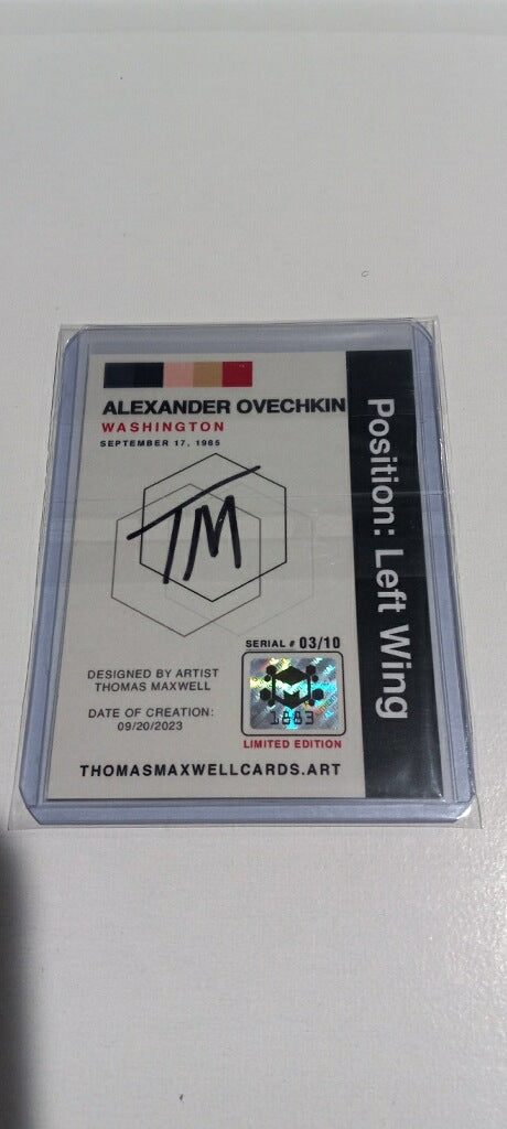 Alexander Ovechkin Artist Signed Hockey Art Card 3/10