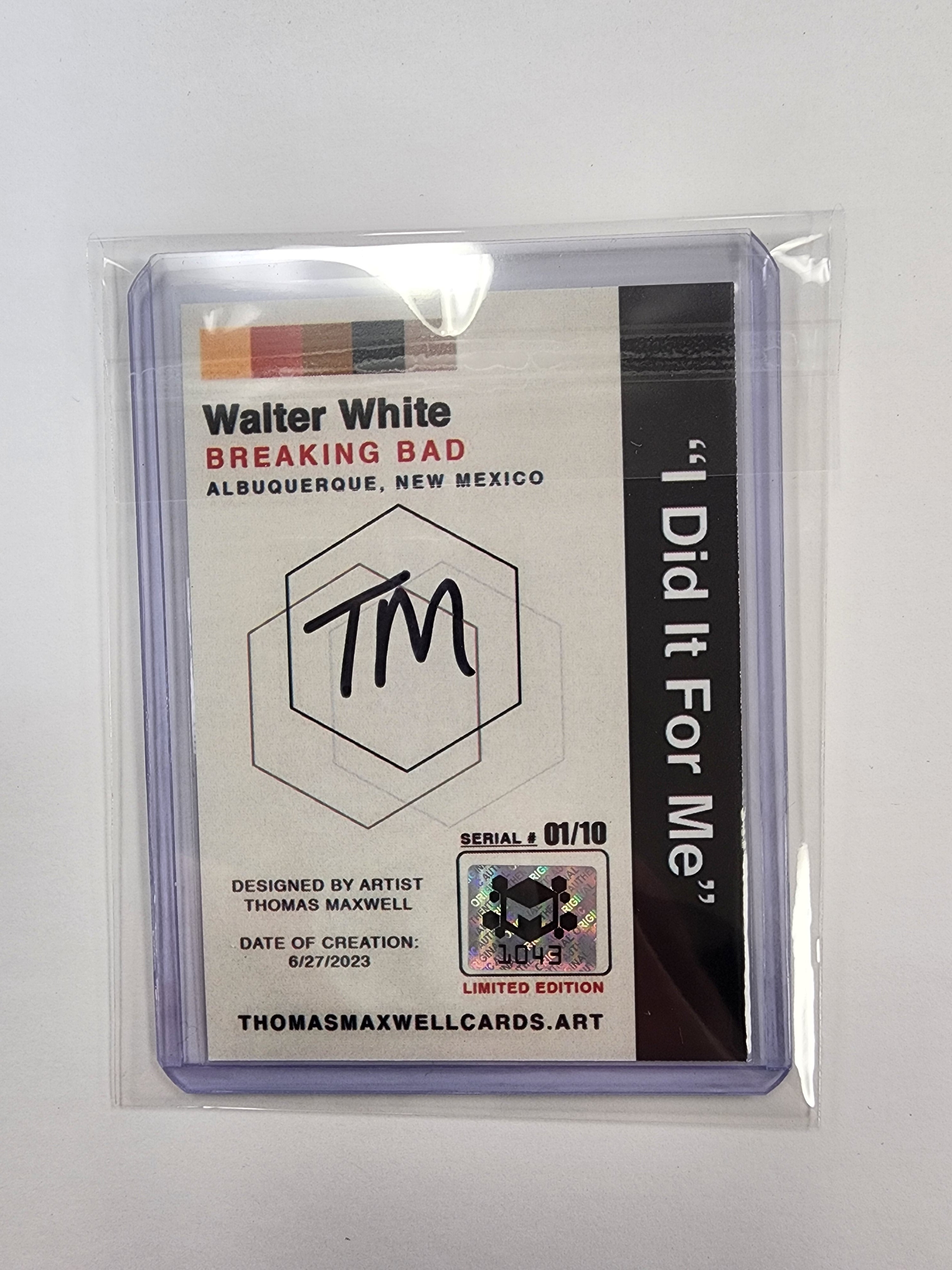 Walter White Artist Signed Breaking Bad Art Card 1/10