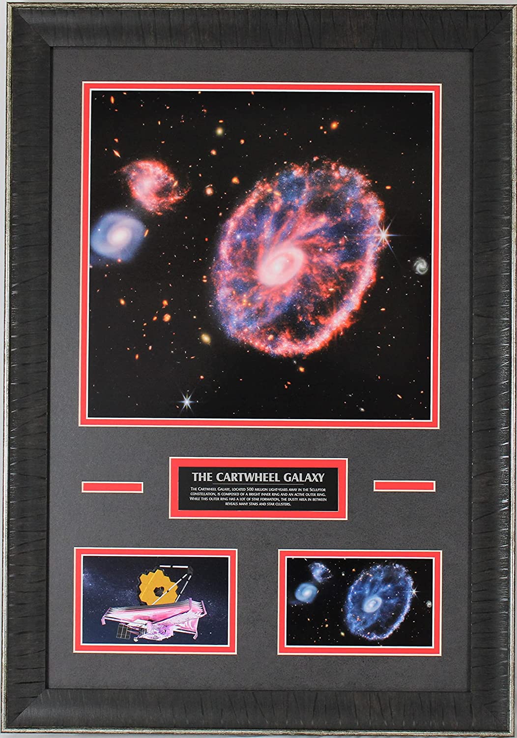 The Cart Wheel Galaxy (Portrait) - James Webb Space Telescope - Framed Photo