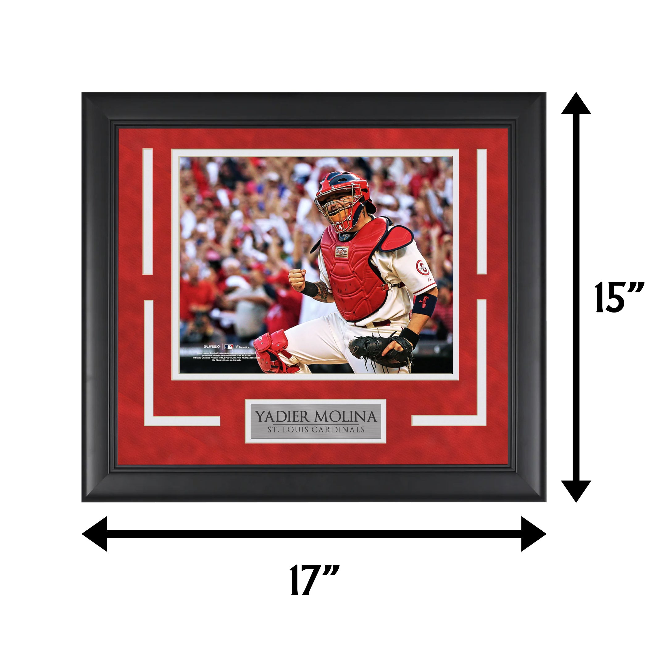 Yadier Molina - Cardinals - Final Out - Framed Baseball Photo