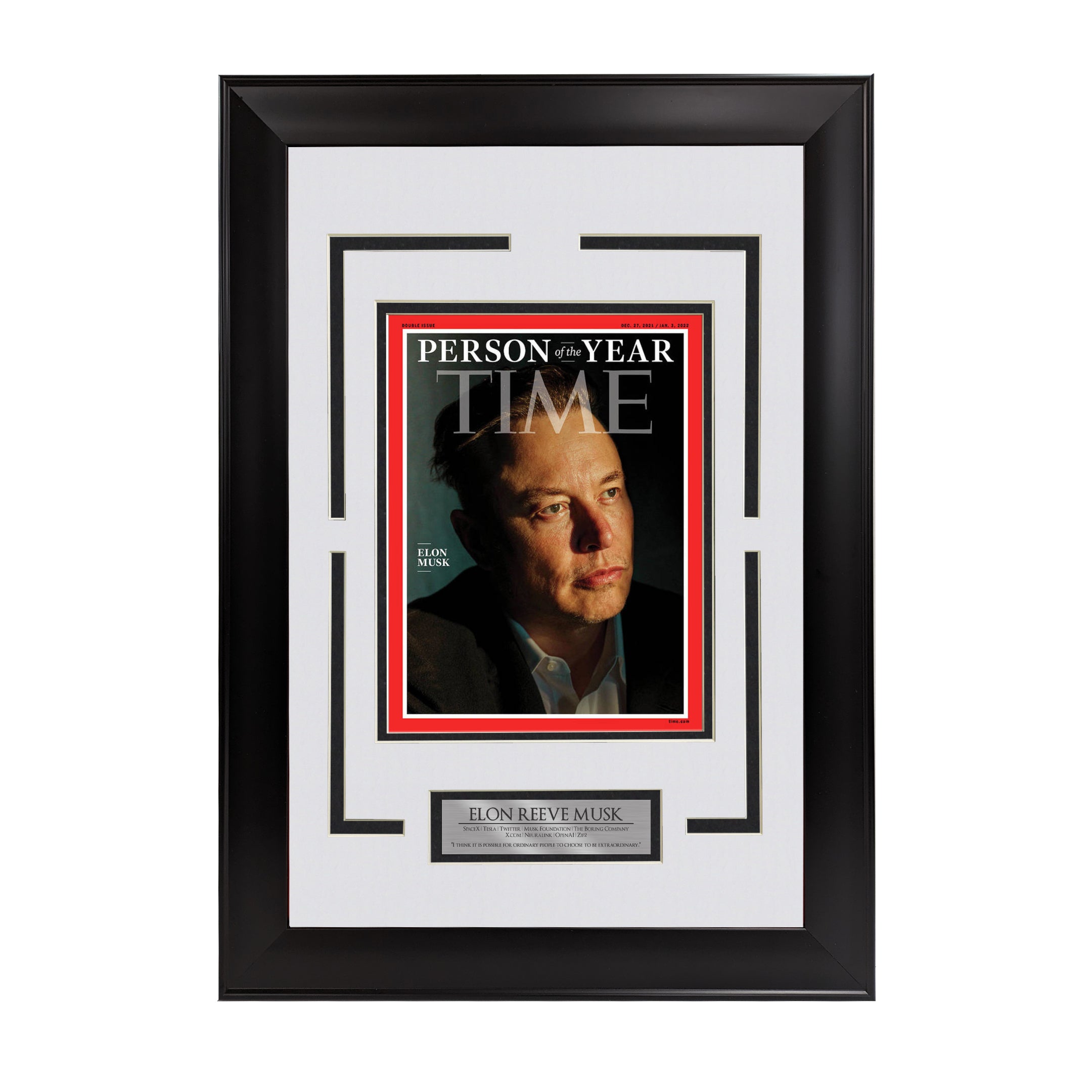 Elon Musk - Time Magazine Cover - Framed Photo