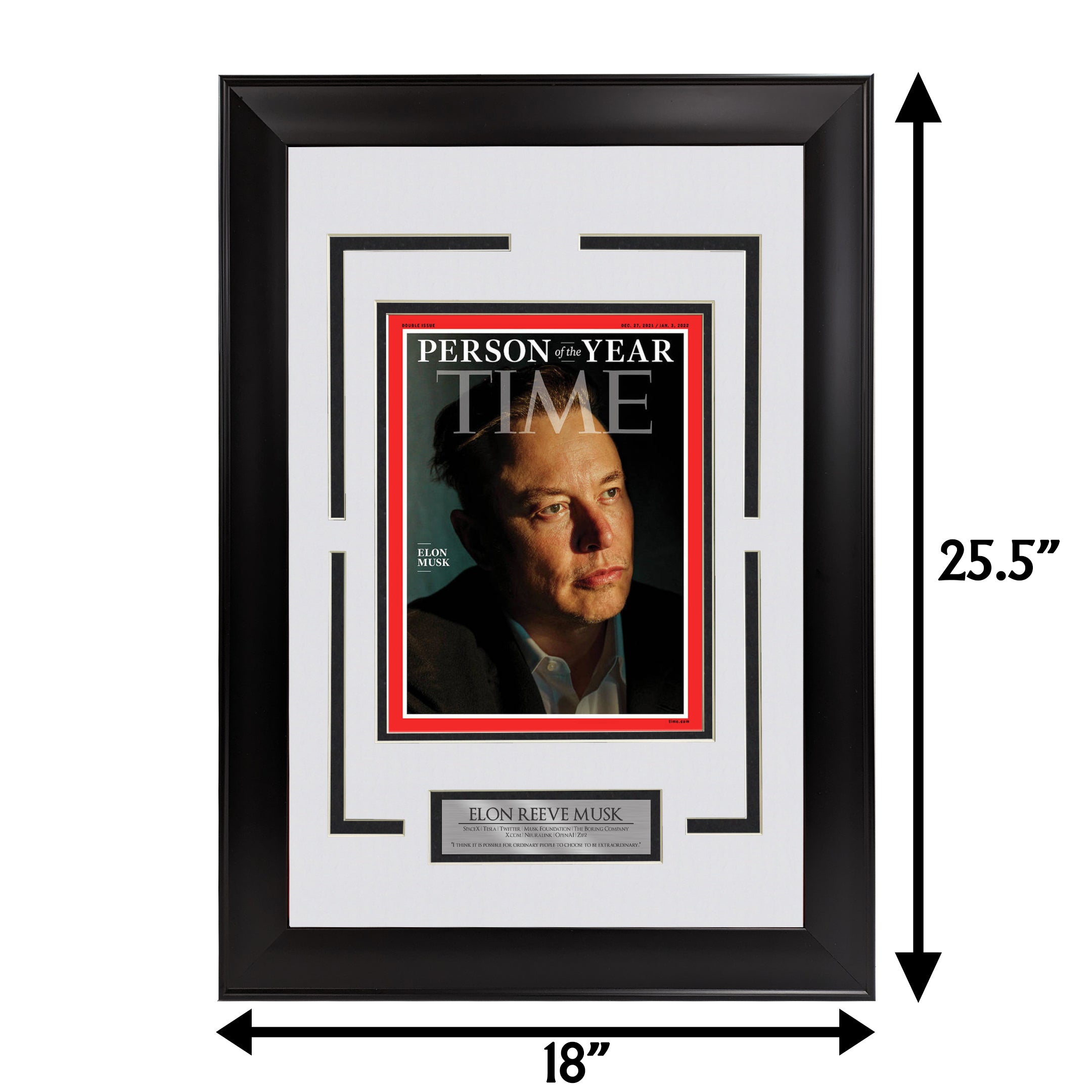 Elon Musk - Time Magazine Cover - Framed Photo