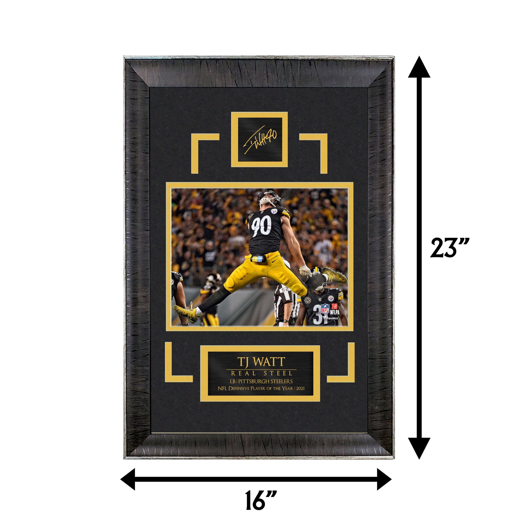 TJ Watt - Real Steel - Sports Deluxe | 16 x 23 - Framed Football Photo