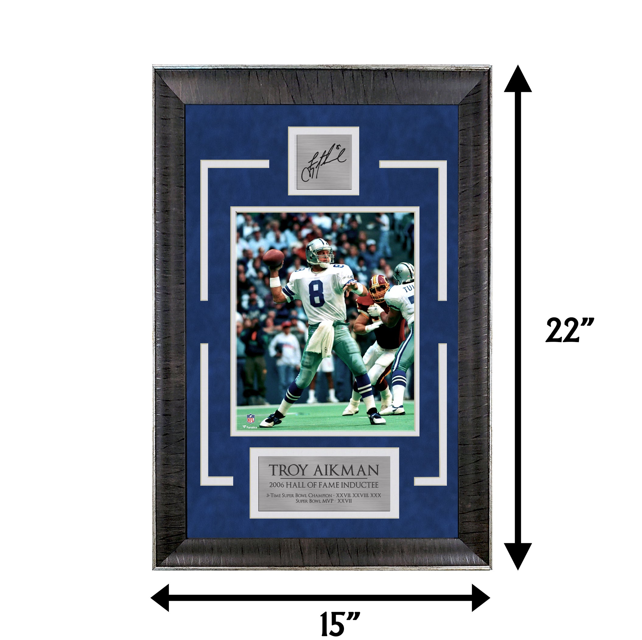 Troy Aikman - Cowboys - Hall of Fame - Sports Deluxe | 16 x 23 - Framed Football Photo