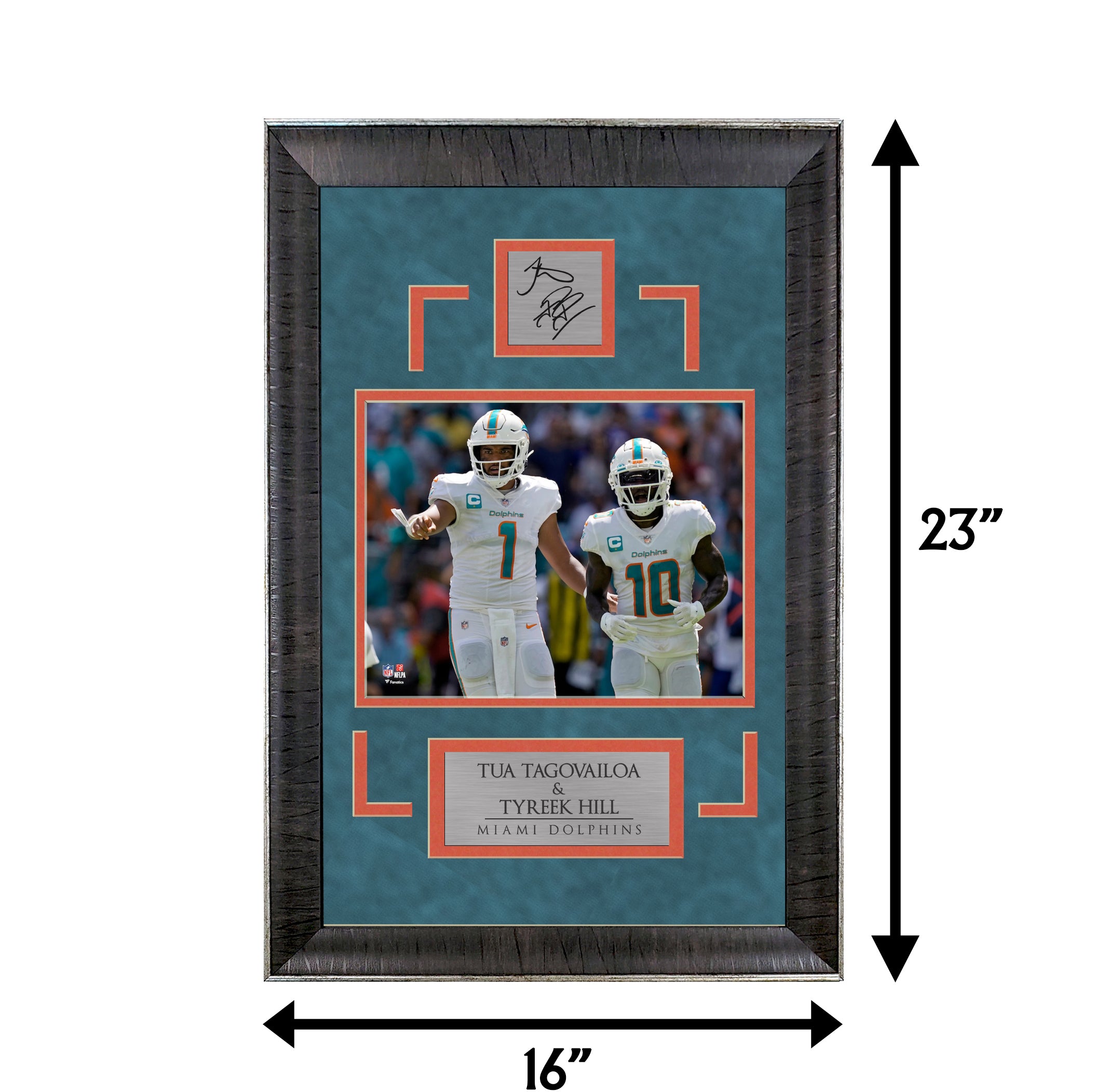 Tua & Tyreek - The Fins Connection - Sports Deluxe | 16 x 23 - Framed Football Photo