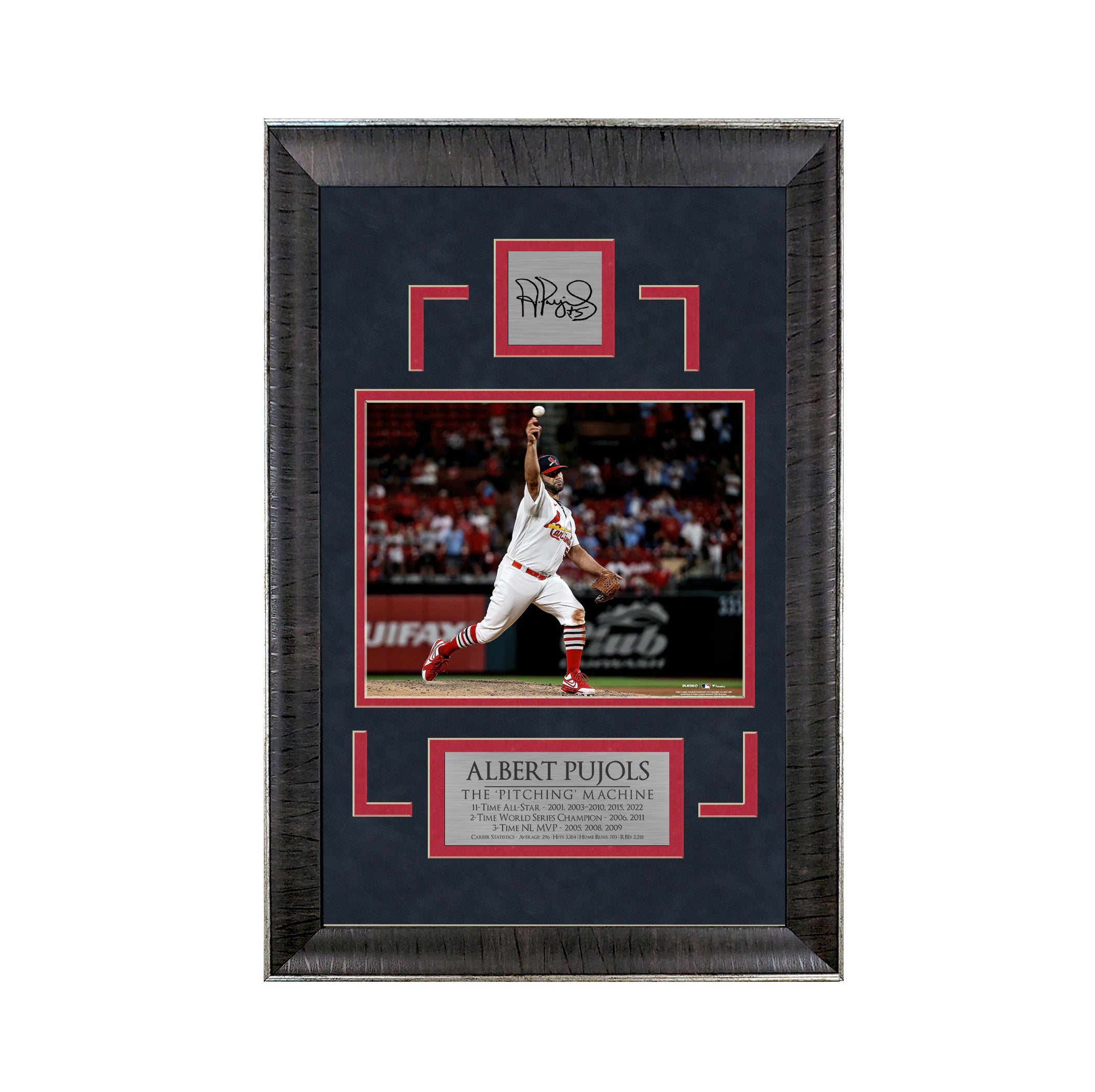 Albert Pujols - The 'Pitching' Machine - Sports Deluxe | 16 x 23 - Framed Baseball Photo