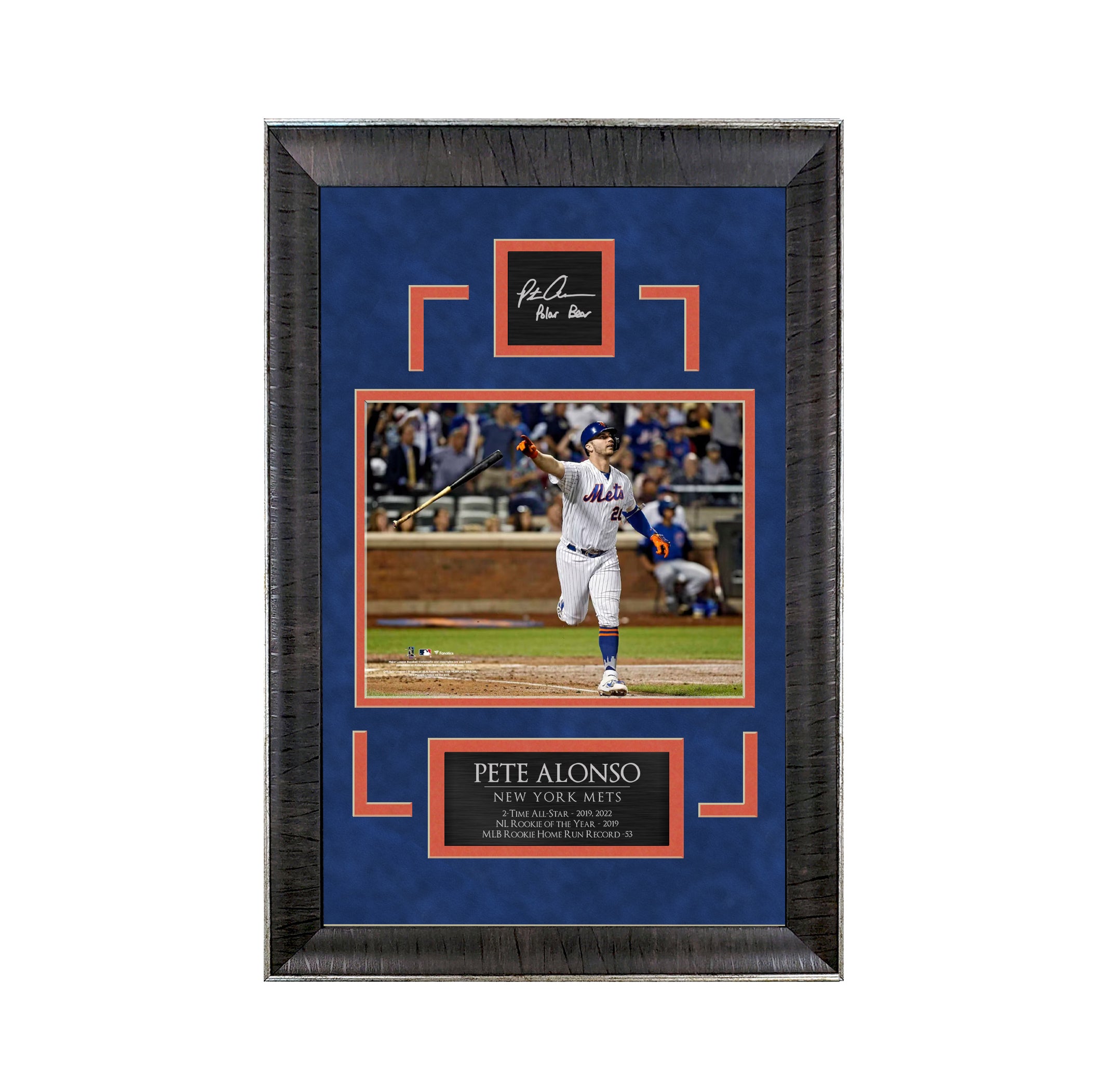 Pete Alonso - Mets - Bat Flip Swagger - Sports Deluxe | 16 x 23 - Framed Hockey Photo