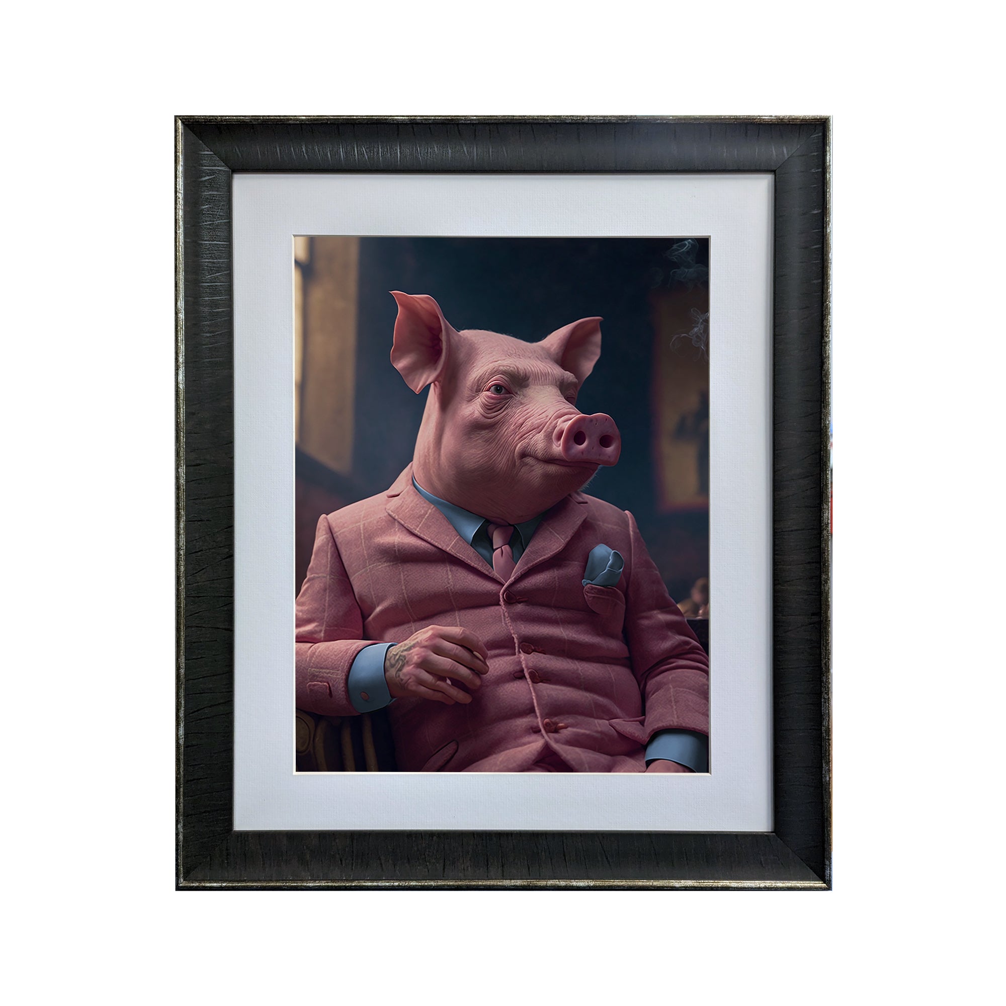 Gangster Pig - The Zoo Mafia Collection - Framed Art Photo