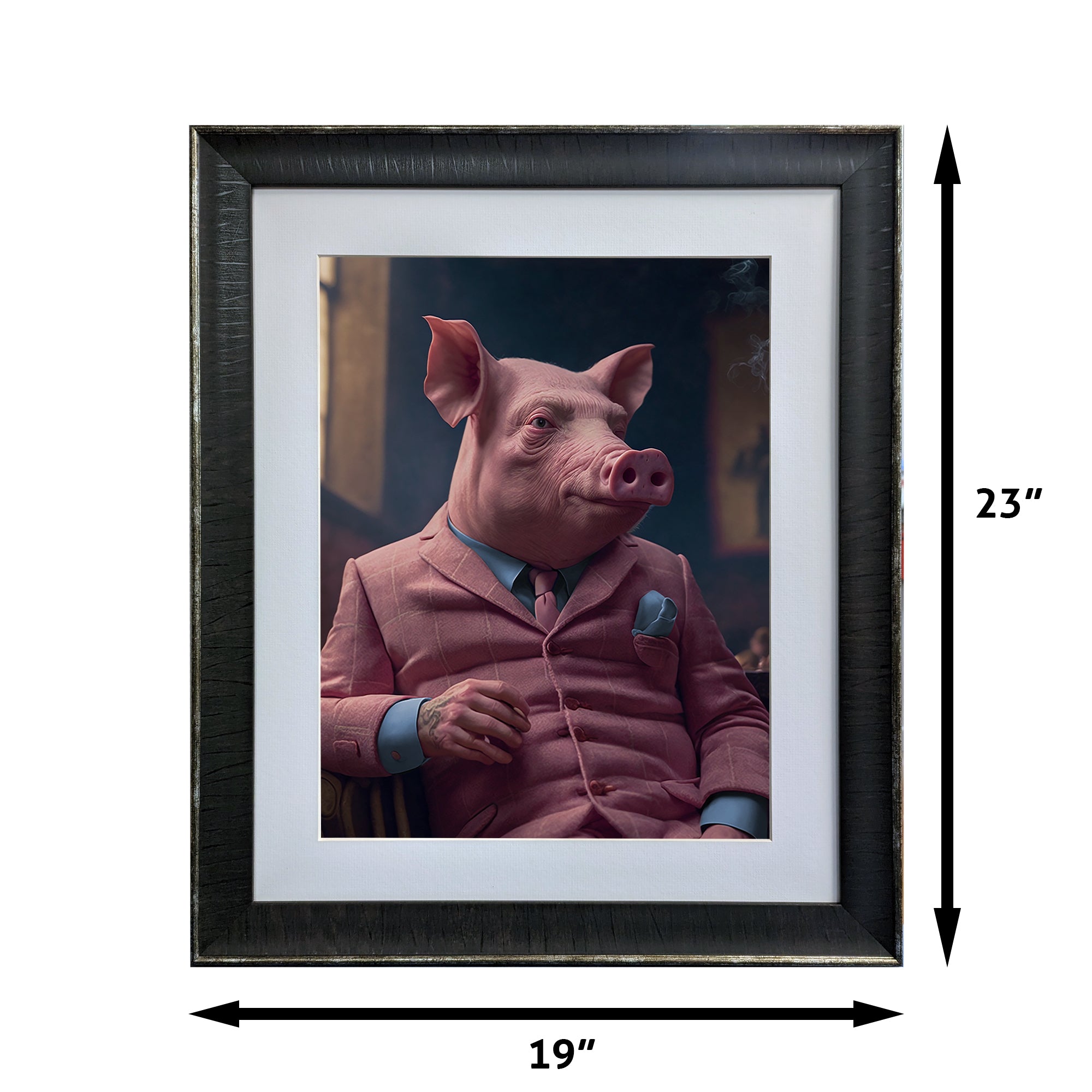 Gangster Pig - The Zoo Mafia Collection - Framed Art Photo