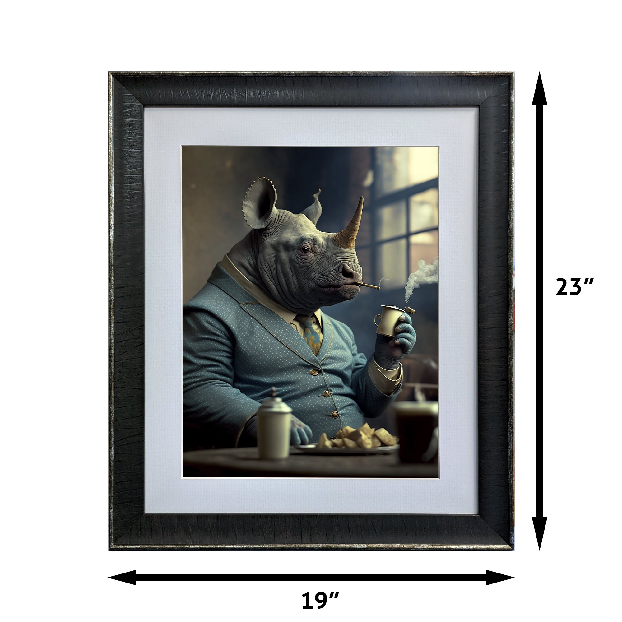 Gangster Rhino - The Zoo Mafia Collection - Framed Art Photo