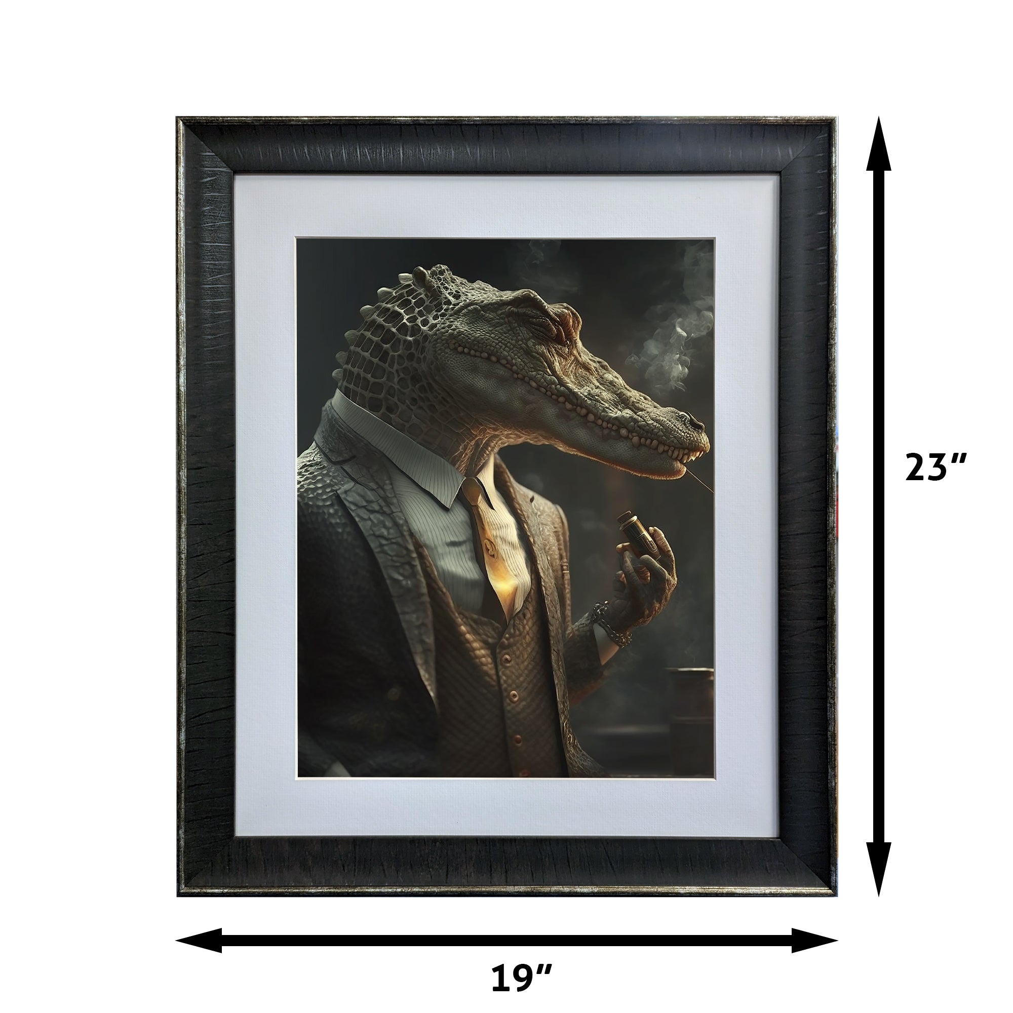 Gangster Crocodile - The Zoo Mafia Collection- Framed Art Photo