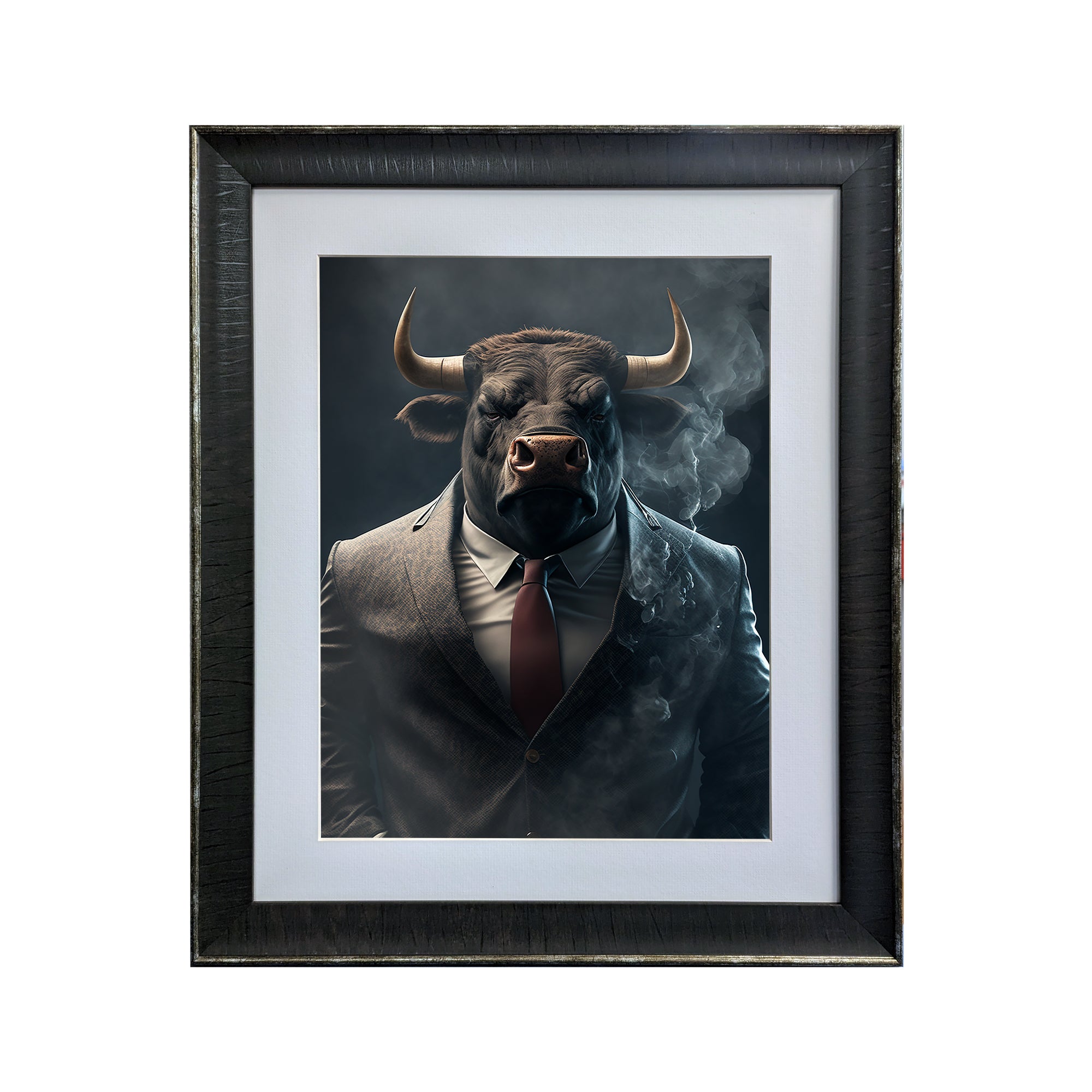 Gangster Bull - The Zoo Mafia Collection- Framed Art Photo