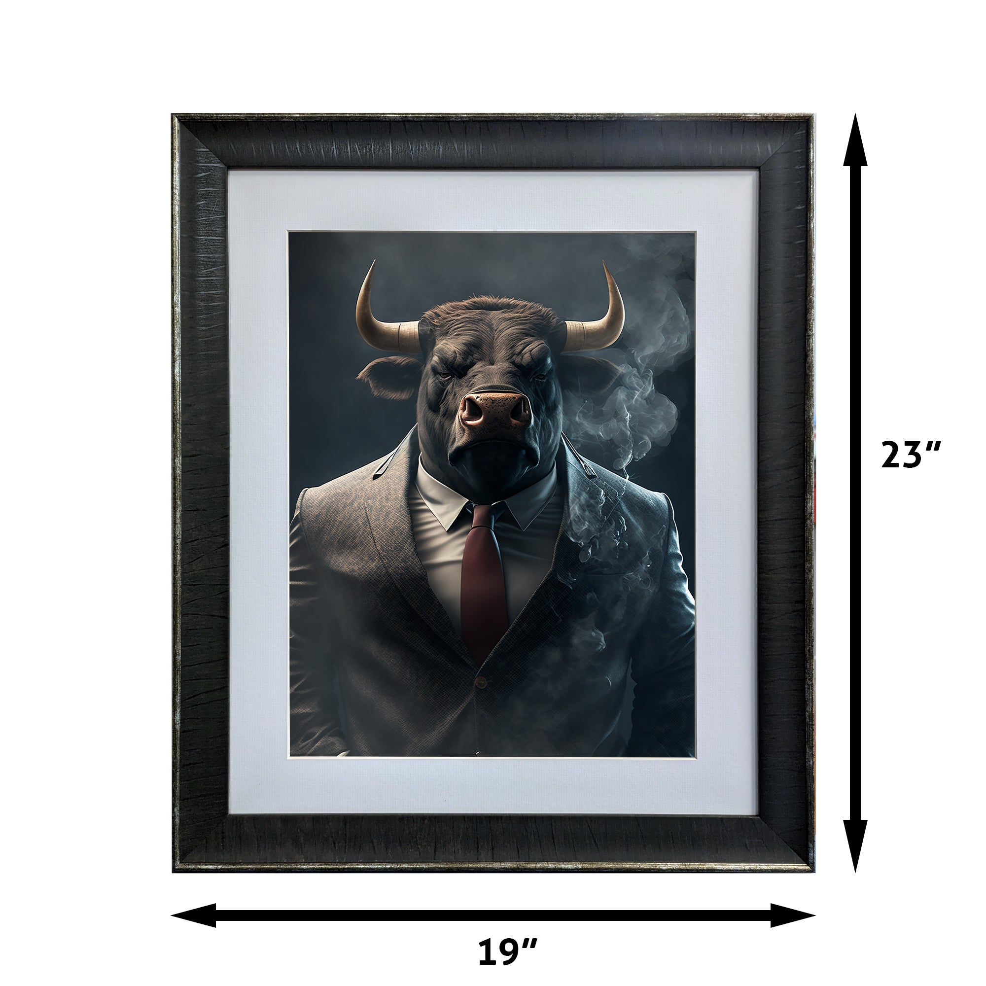 Gangster Bull - The Zoo Mafia Collection- Framed Art Photo