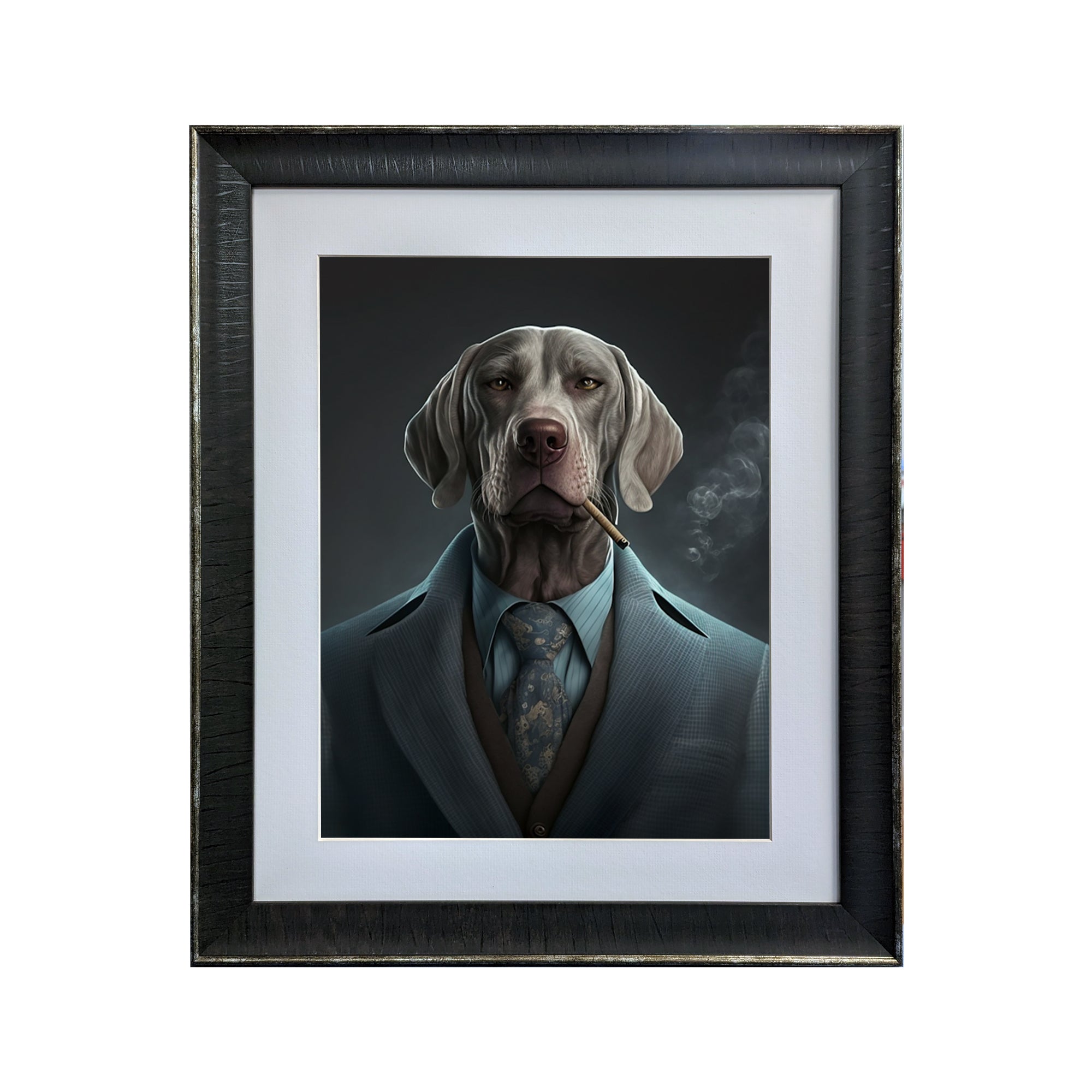 Gangster Weimaraner - The Zoo Mafia Collection - Framed Art Photo