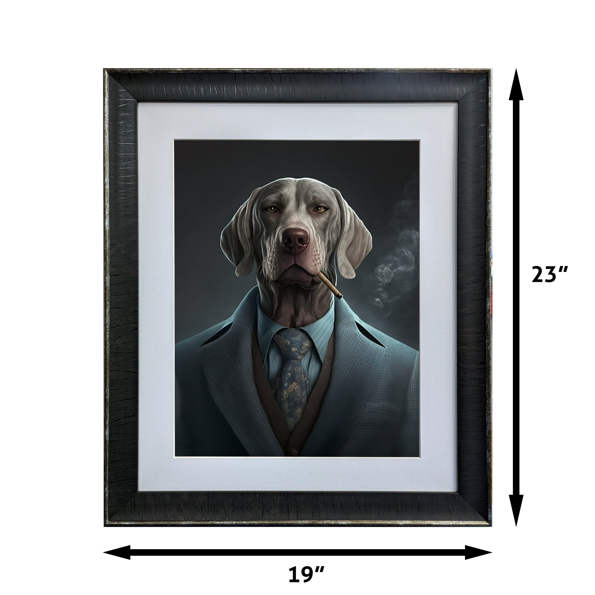 Gangster Weimaraner - The Zoo Mafia Collection - Framed Art Photo