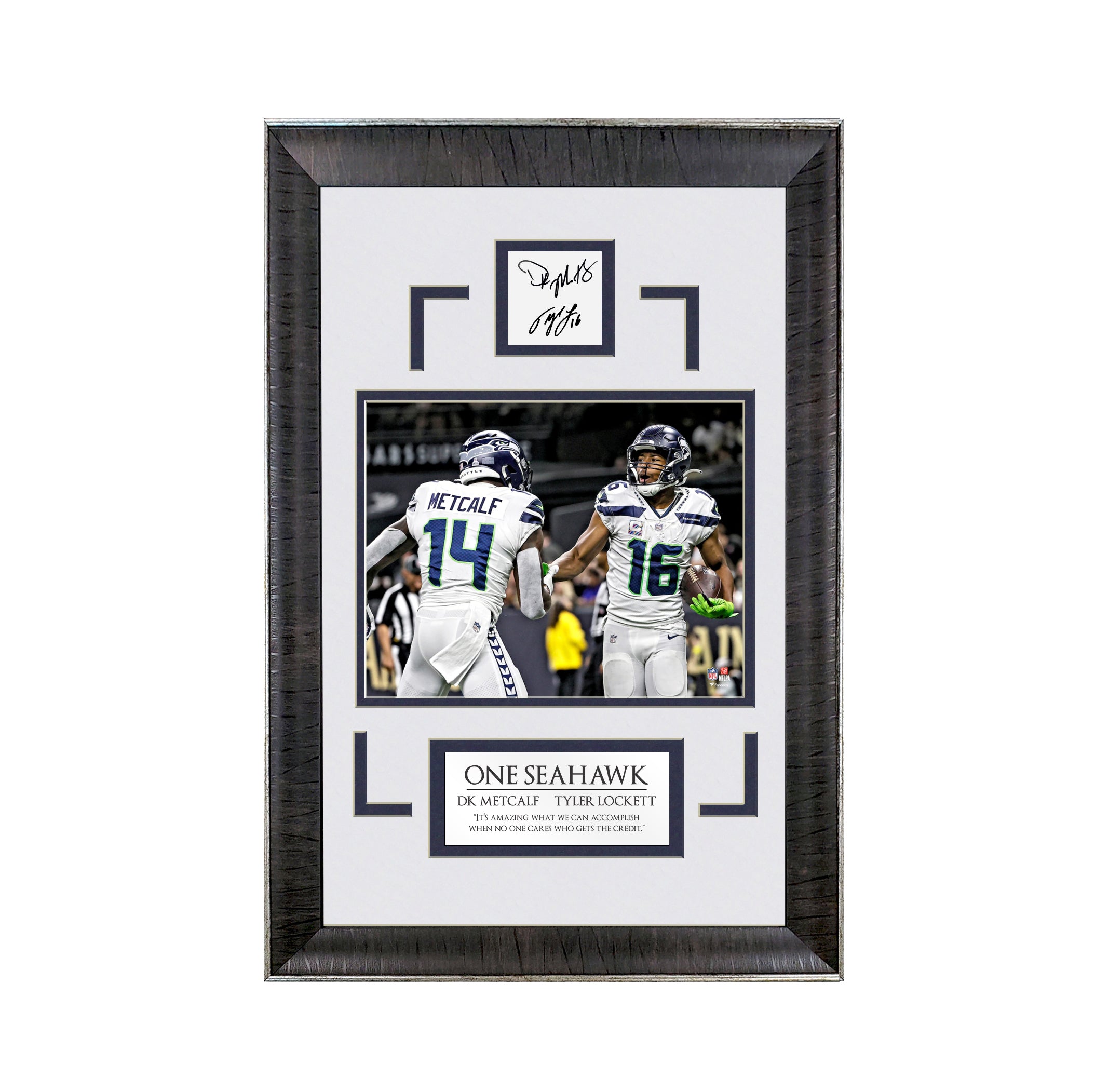 Tyler Lockett & DK Metcalf - One Seahawk - Spotlight Collection | 16 x 23 - Framed Football Photo