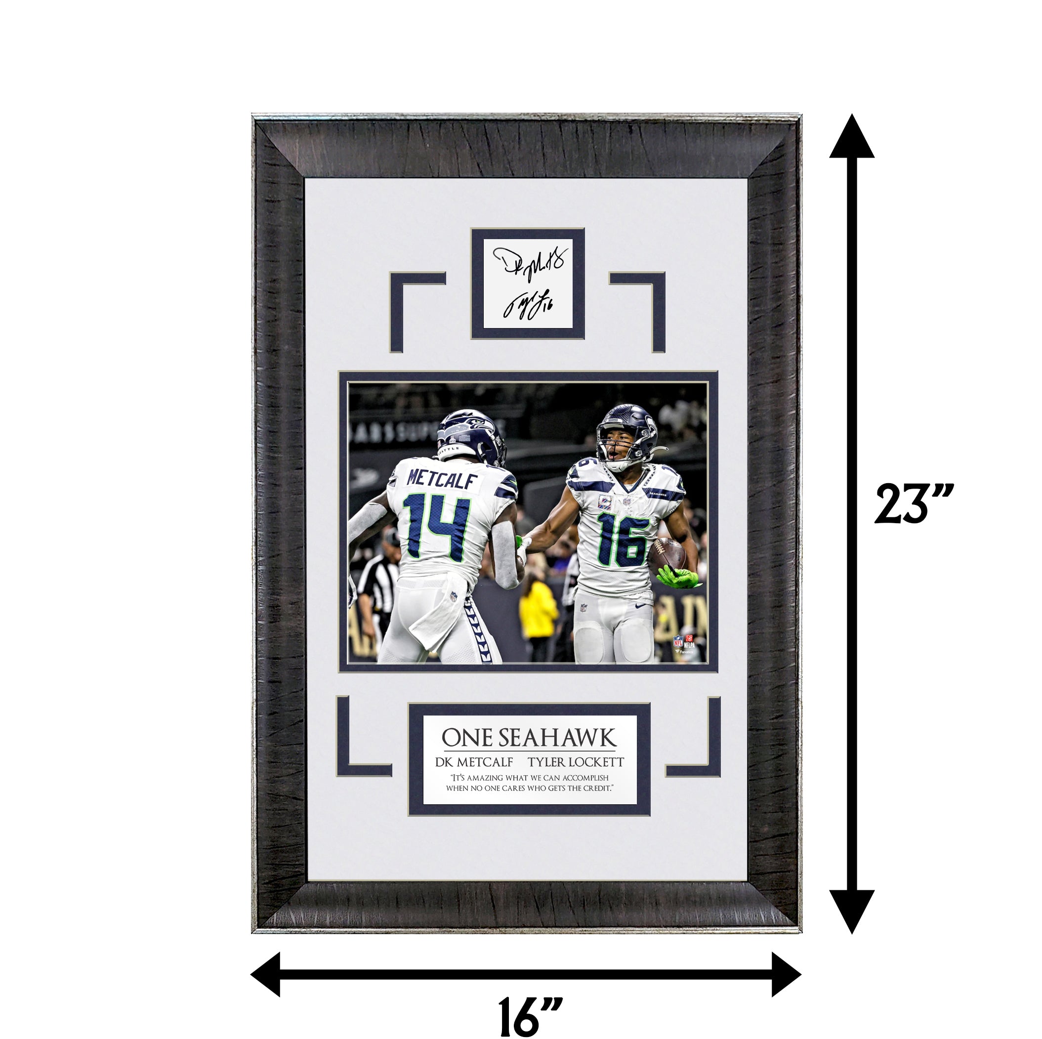 Tyler Lockett & DK Metcalf - One Seahawk - Spotlight Collection | 16 x 23 - Framed Football Photo