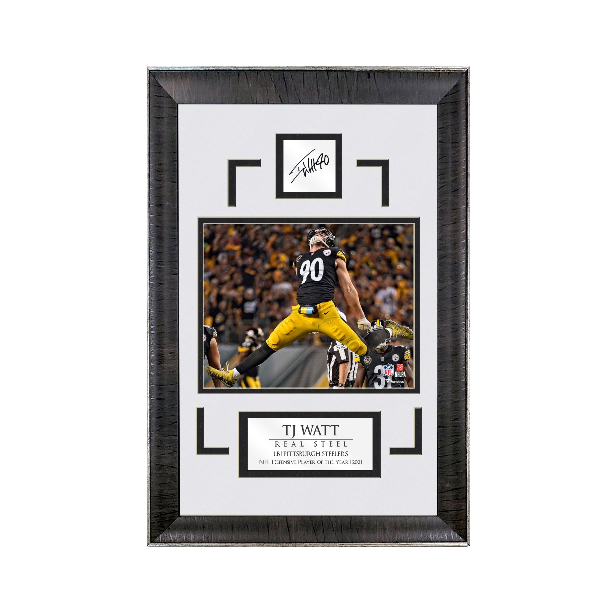 TJ Watt - Real Steel - Spotlight Collection | 16 x 23 - Framed Football Photo