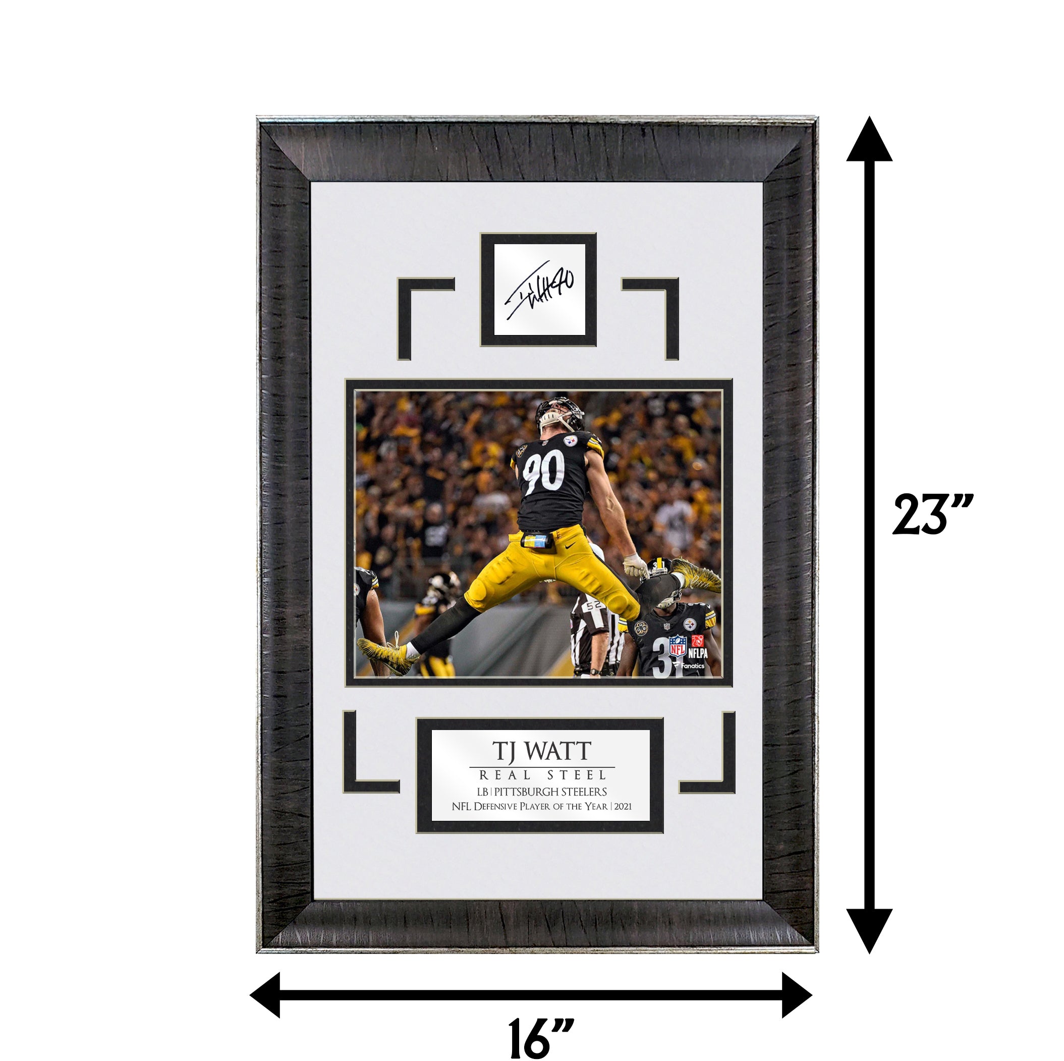 TJ Watt - Real Steel - Spotlight Collection | 16 x 23 - Framed Football Photo