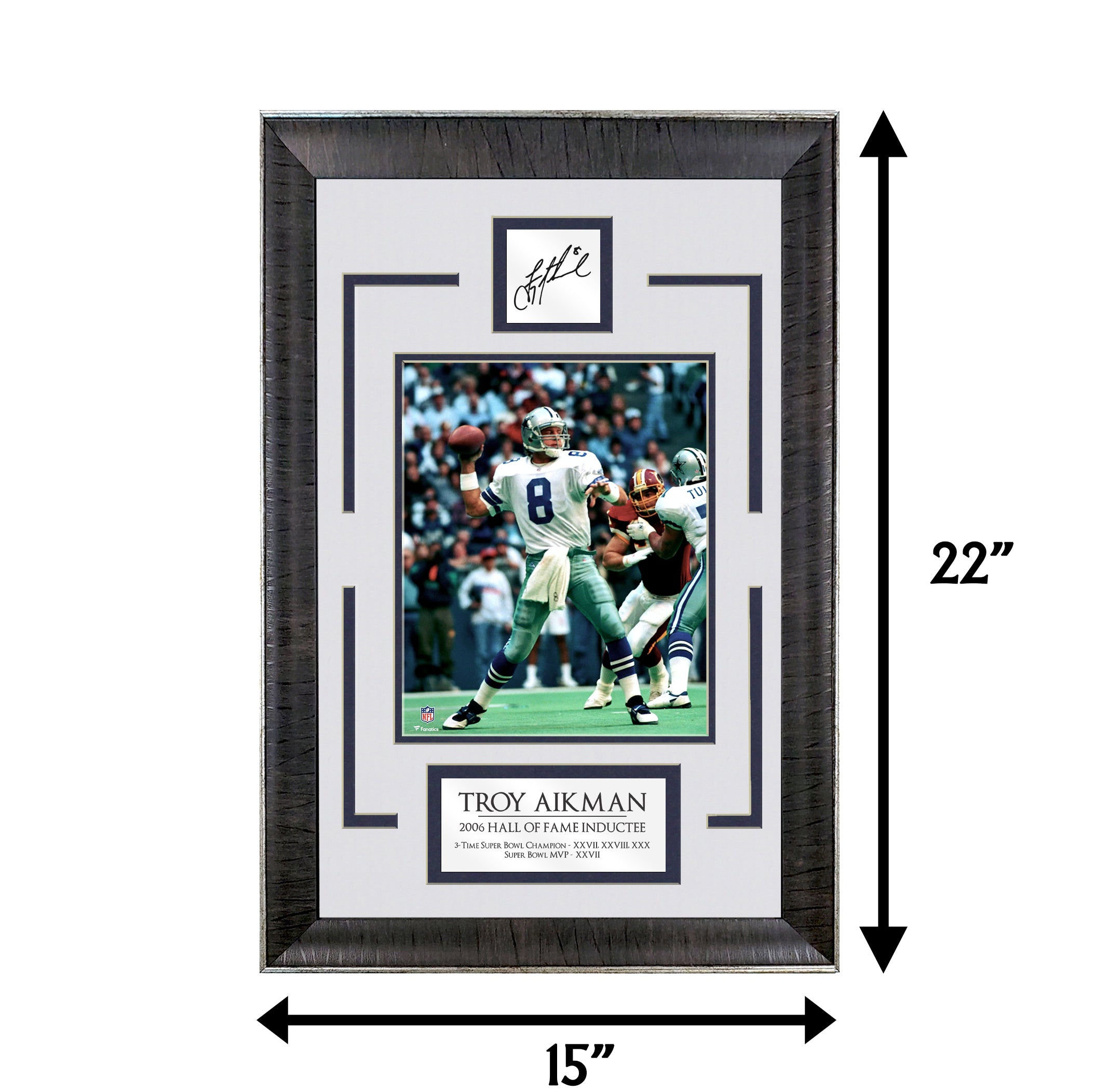 Troy Aikman - Cowboys - Hall of Fame - Spotlight Collection | 16 x 23 - Framed Football Photo