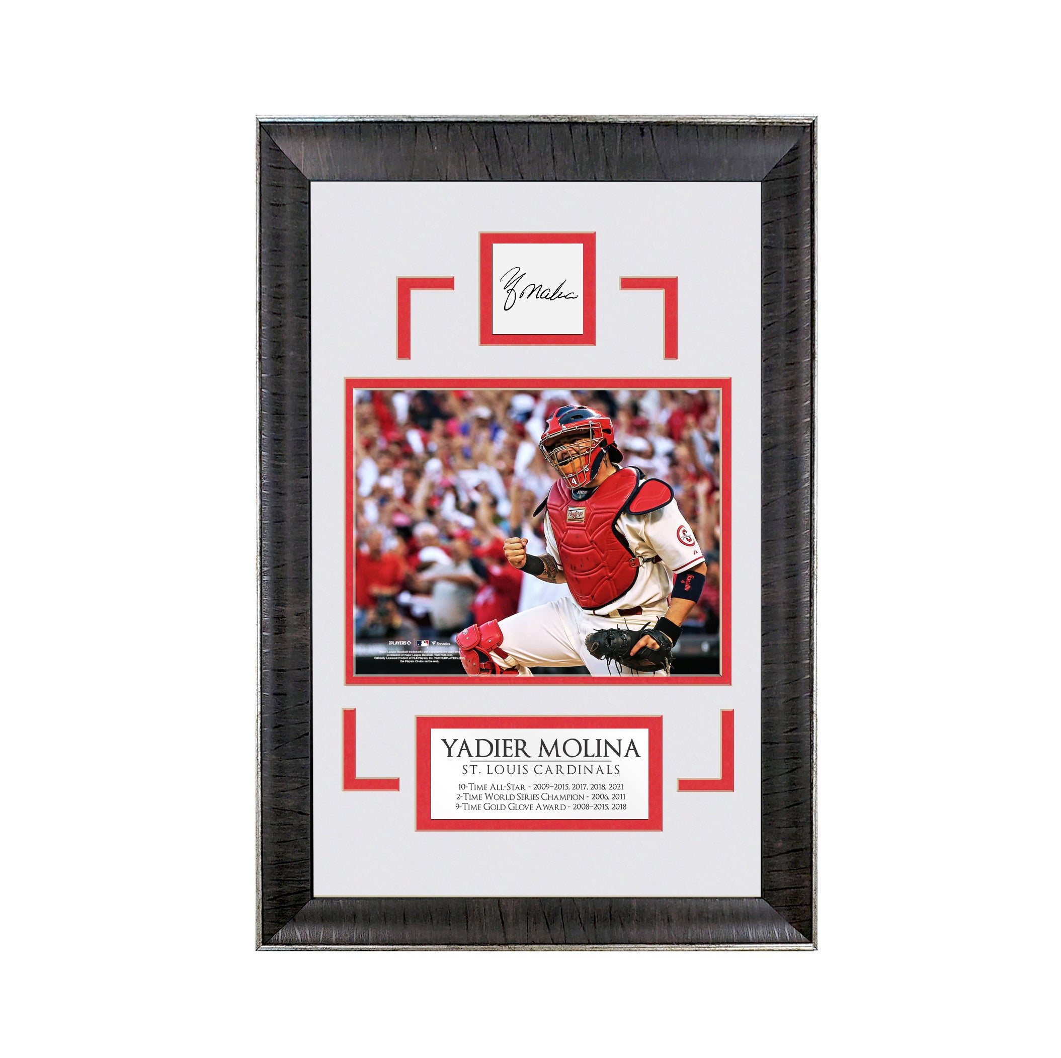 Yadier Molina - Cardinals - Final Out - Spotlight Collection | 16 x 23 - Framed Baseball Photo