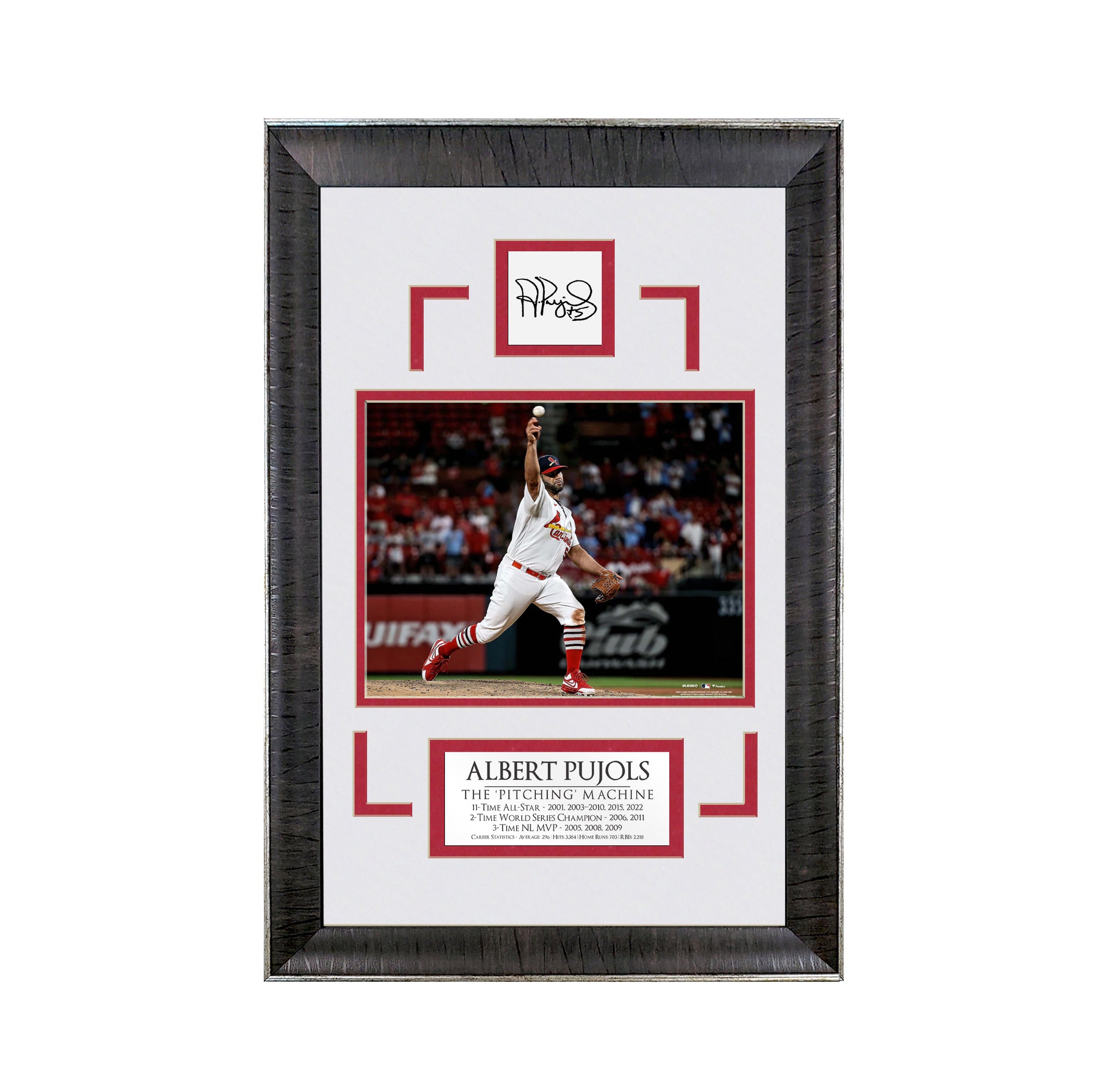 Albert Pujols - The 'Pitching' Machine - Spotlight Collection | 16 x 23 - Framed Baseball Photo