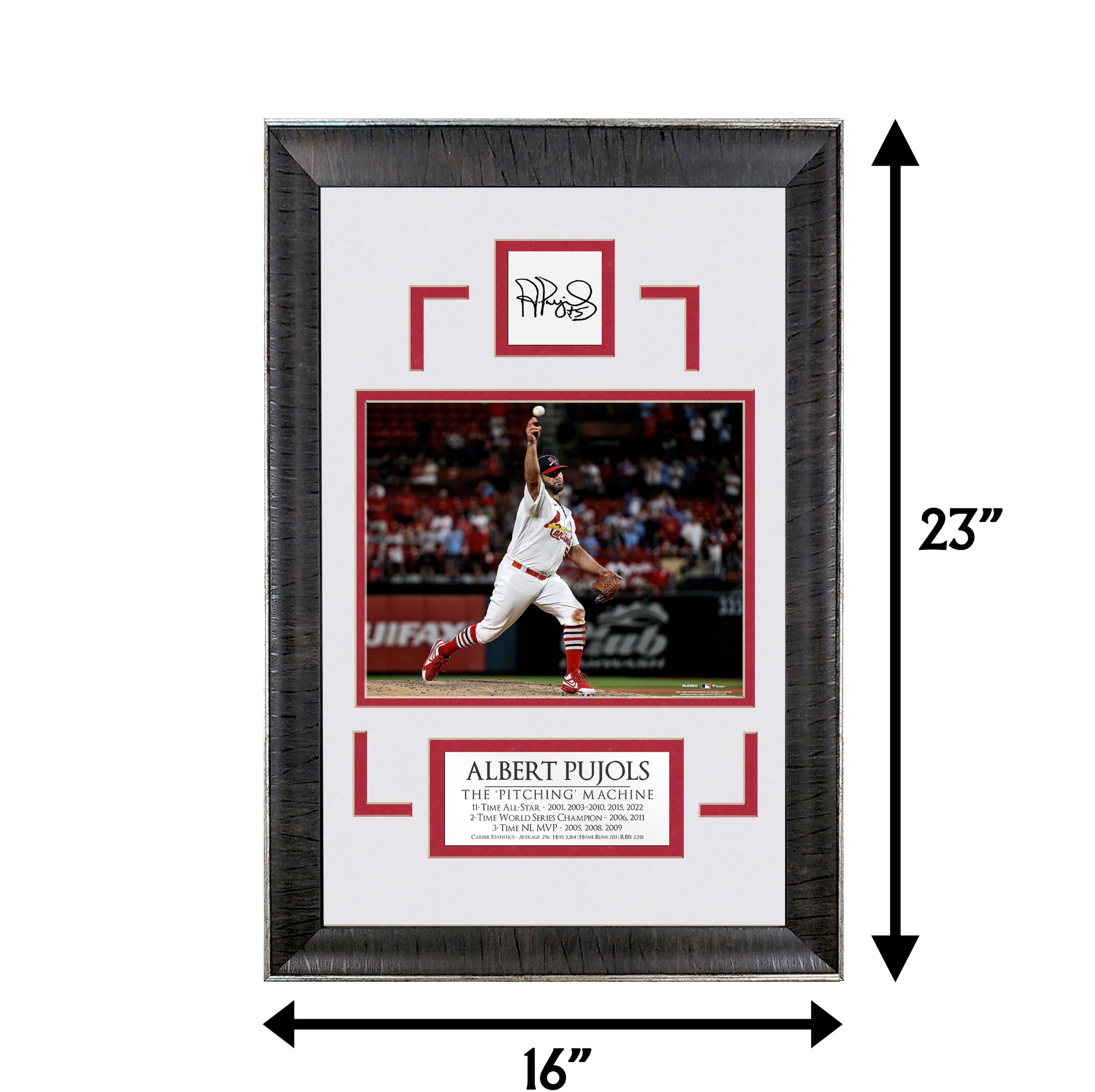 Albert Pujols - The 'Pitching' Machine - Spotlight Collection | 16 x 23 - Framed Baseball Photo