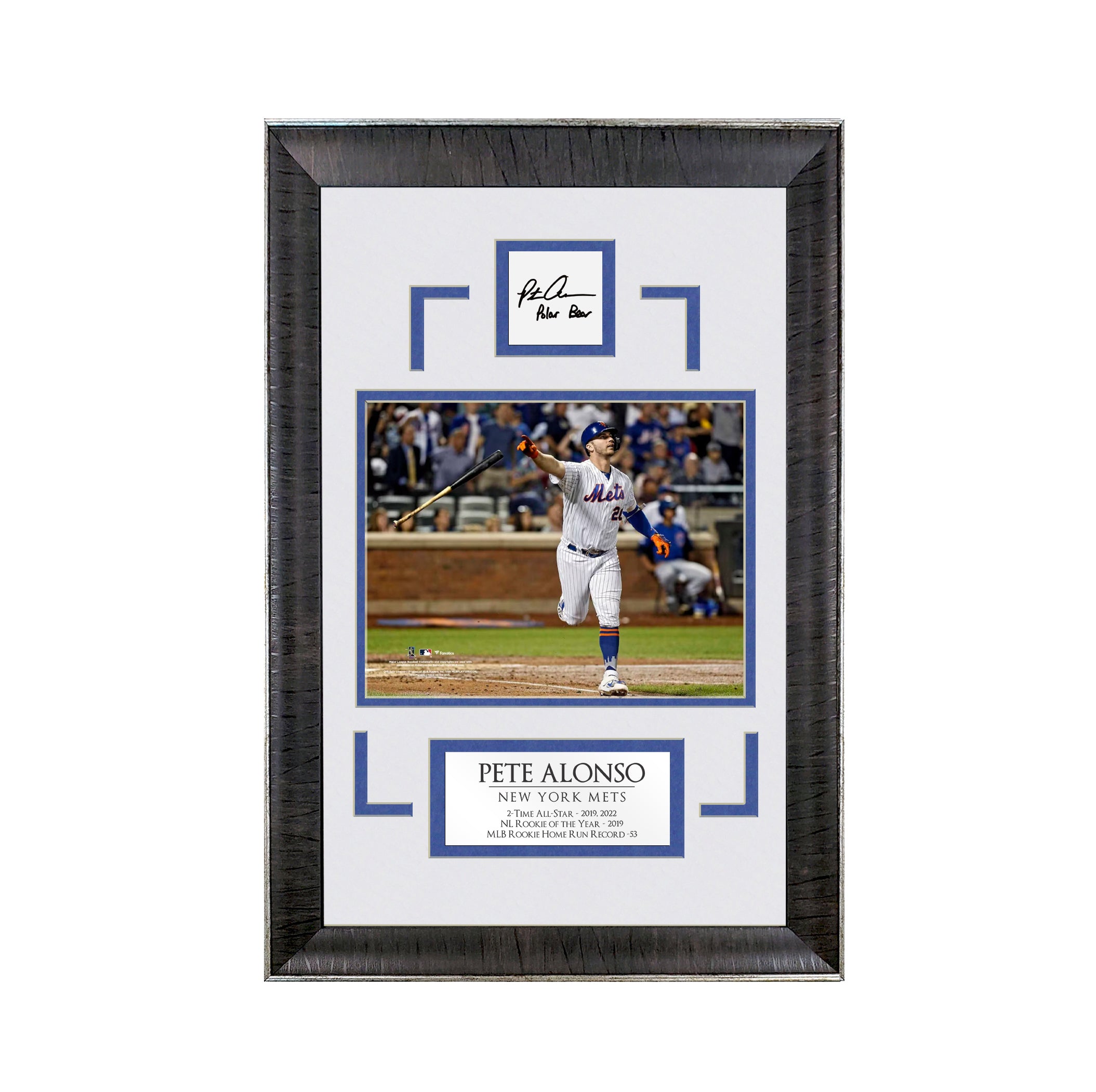 Pete Alonso - Mets - Bat Flip Swagger - Spotlight Collection | 16 x 23 - Framed Baseball Photo